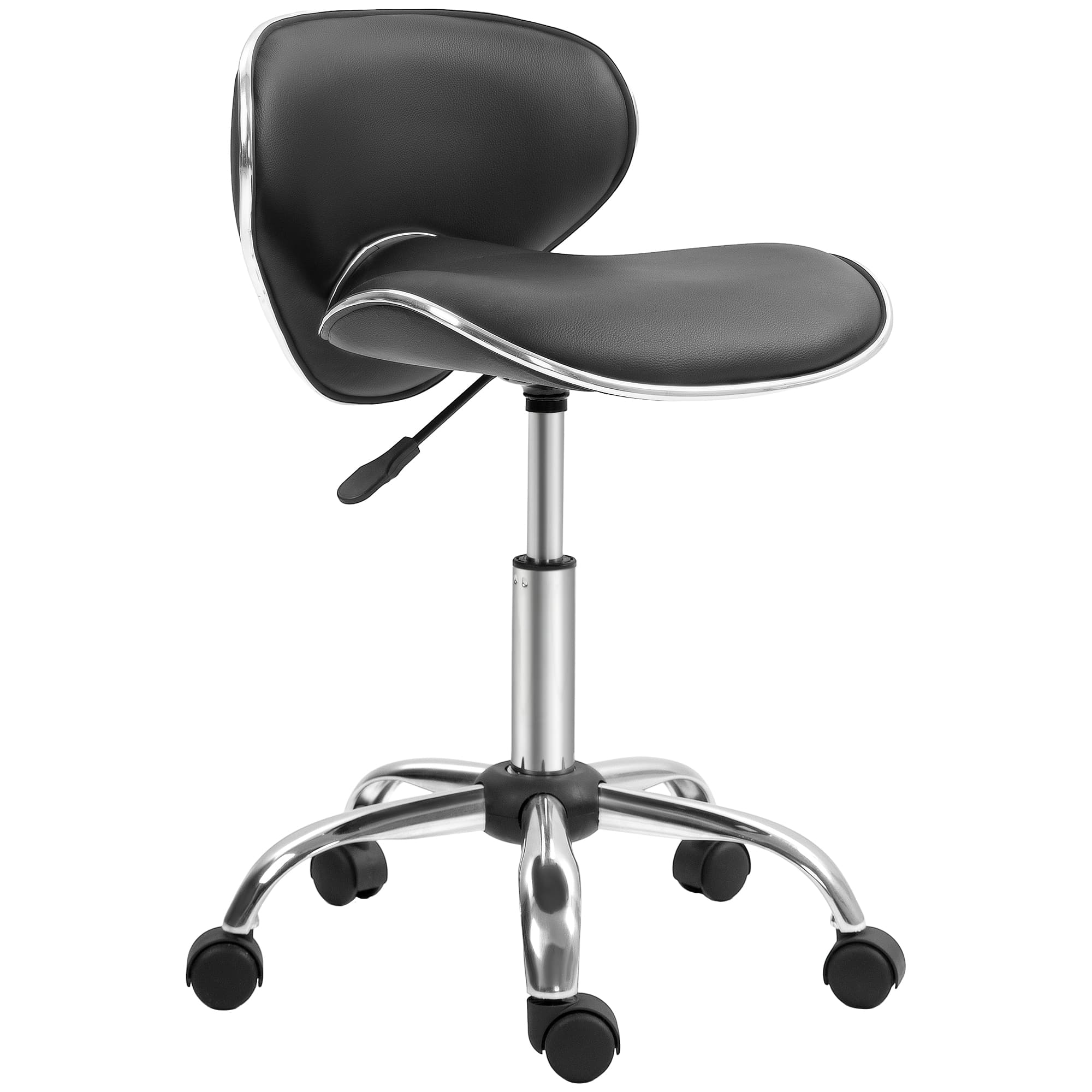 HOMCOM Adjustable Rolling Swivel Beauty Salon Chair, Stool for Spa, Black | Aosom UK