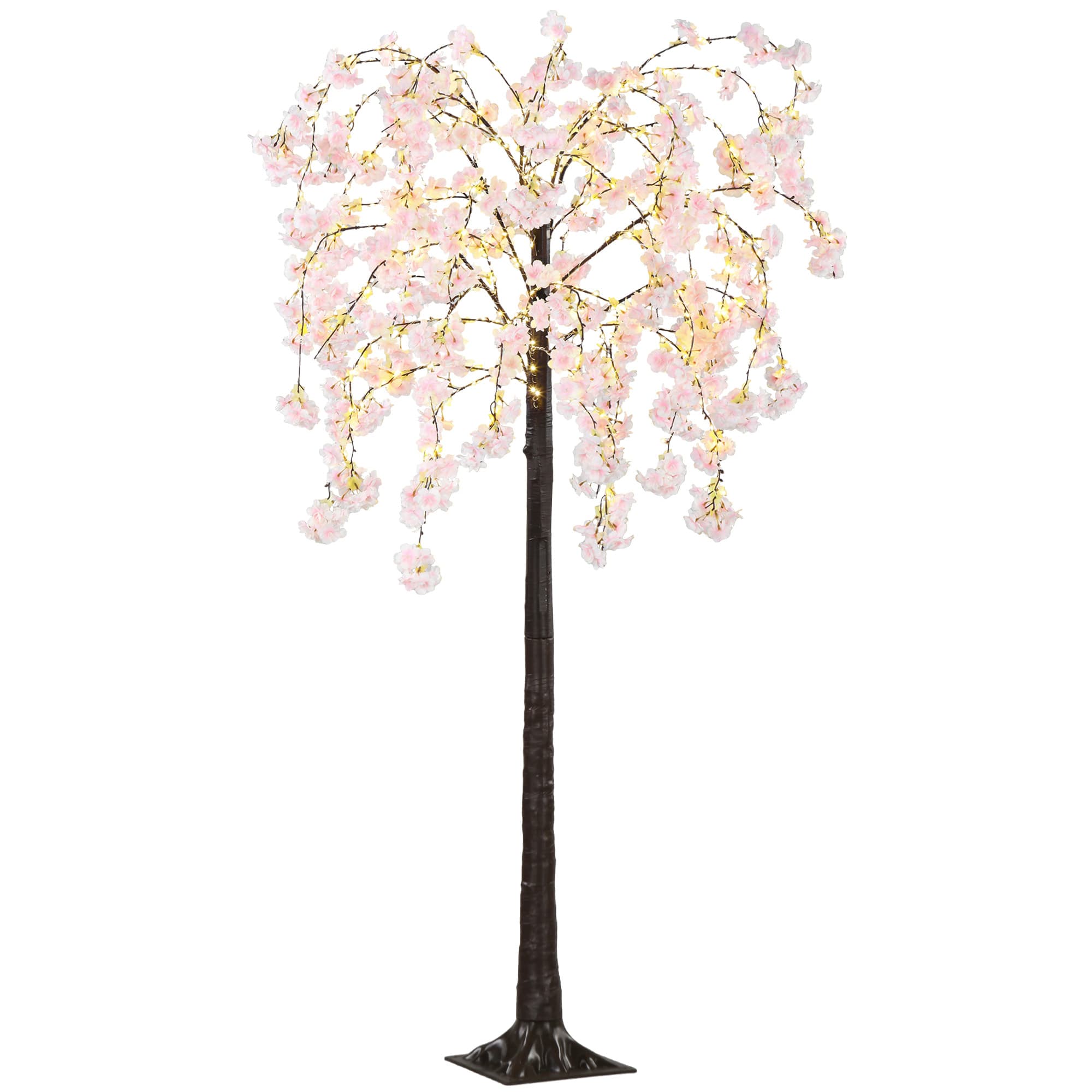HOMCOM 450 LED Light Decorative Artificial Blossom Tree - Pink | Aosom UK