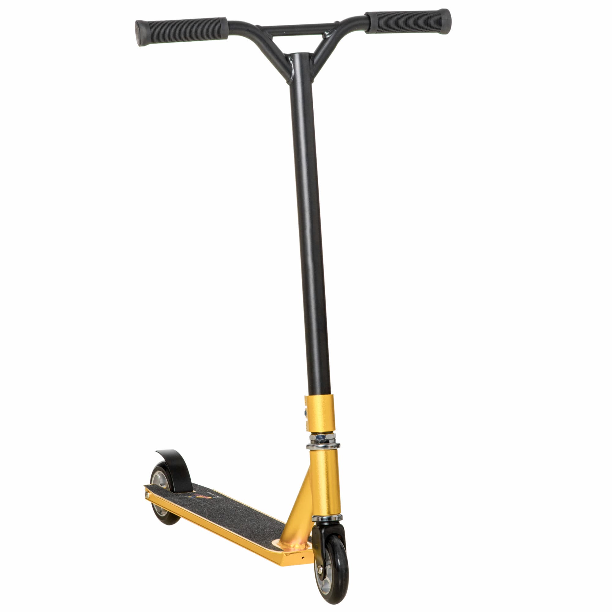 HOMCOM Adult Scooter, Stunt Scooter for Beginners, 360° Tricks, Lightweight Aluminium Deck, ABEC 7 Bearings, Age 14+, Gold Tone | Aosom UK