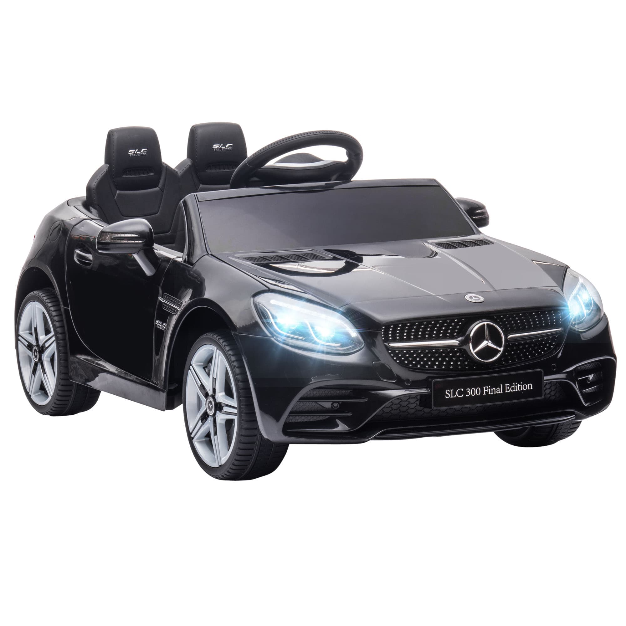 AIYAPLAY Mercedes Benz SLC 300 Licensed 12V Kids Electric Ride On Car w/ Parental Remote Two Motor Music Light Wheel for 3-6 Years Black | Aosom UK
