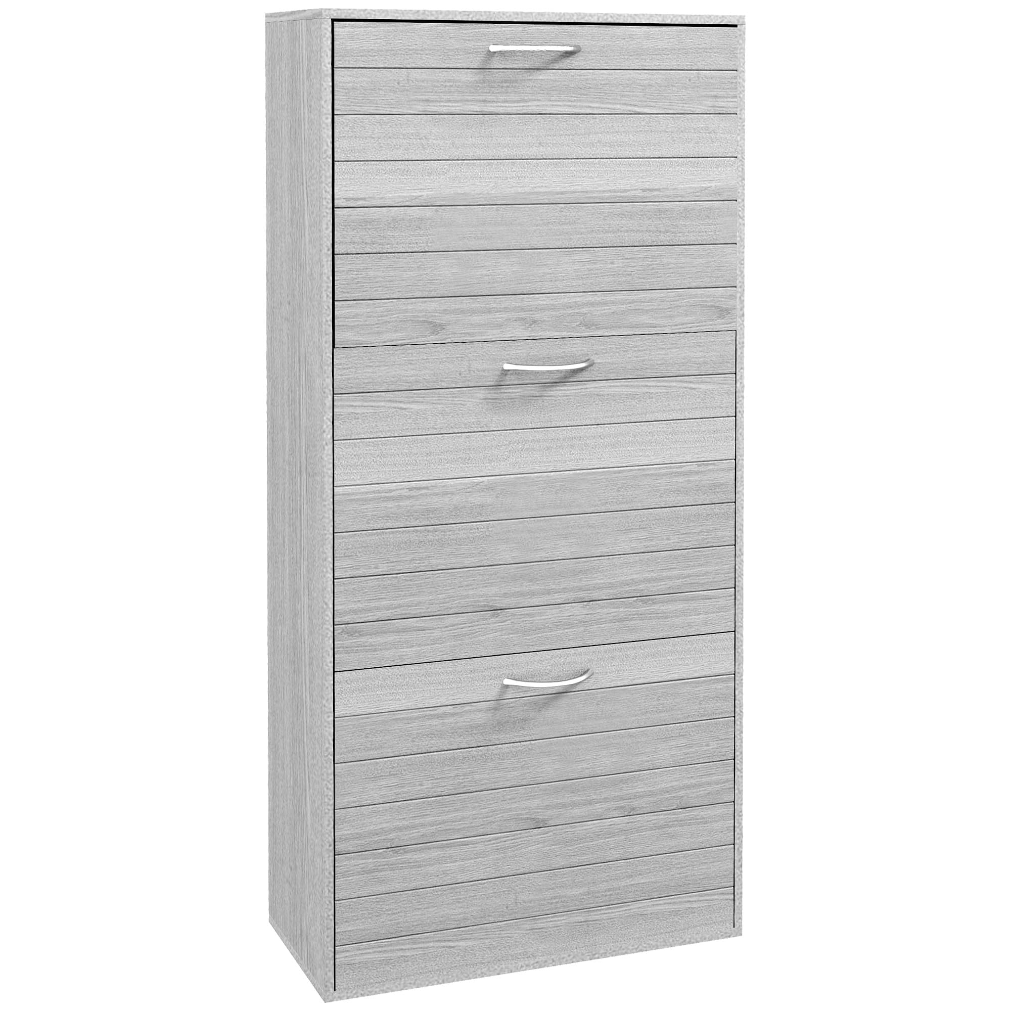 HOMCOM Shoe Storage Cabinet with 3 Flip Drawers, Narrow and Slim, 12 Pair of Shoes Organizer for Hallway, Entryway | Aosom UK