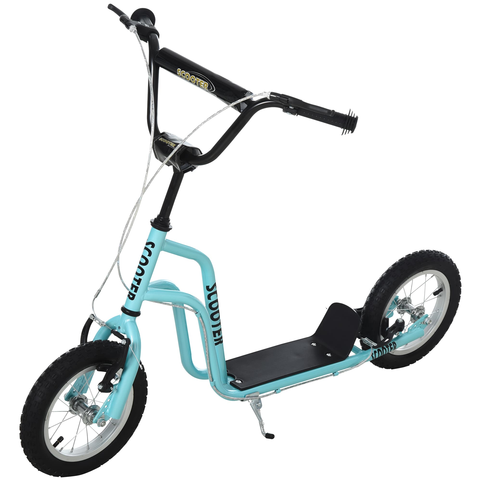 HOMCOM Kids Adjustable Steel Kick Scooter with Anti-Slip Footplate, Smooth Ride, for Boys & Girls, Blue/Black | Aosom UK