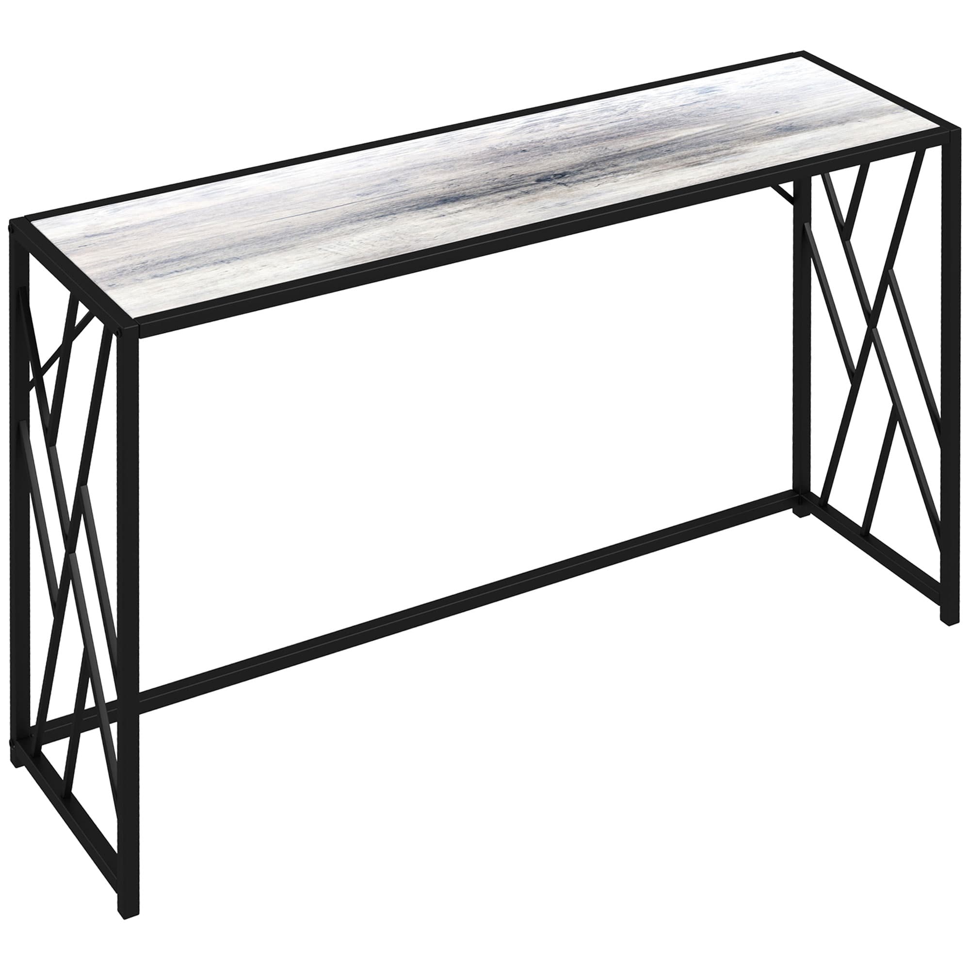 HOMCOM 120cm Hallway Console Table, Industrial-Style Sofa Table with Sturdy Metal Frame, for Lounge or Entryway, Grey