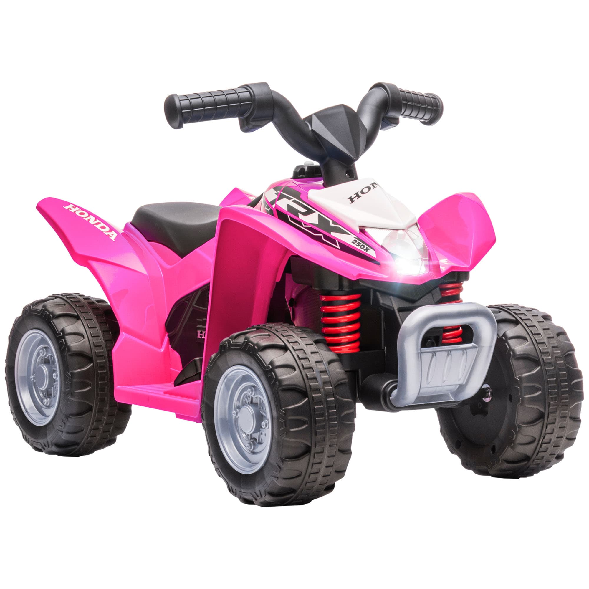 AIYAPLAY Honda Licensed Kids Quad Bike, 6V Electric Ride on Car ATV Toy with LED Light Horn for 1.5-3 Years, Pink | Aosom UK