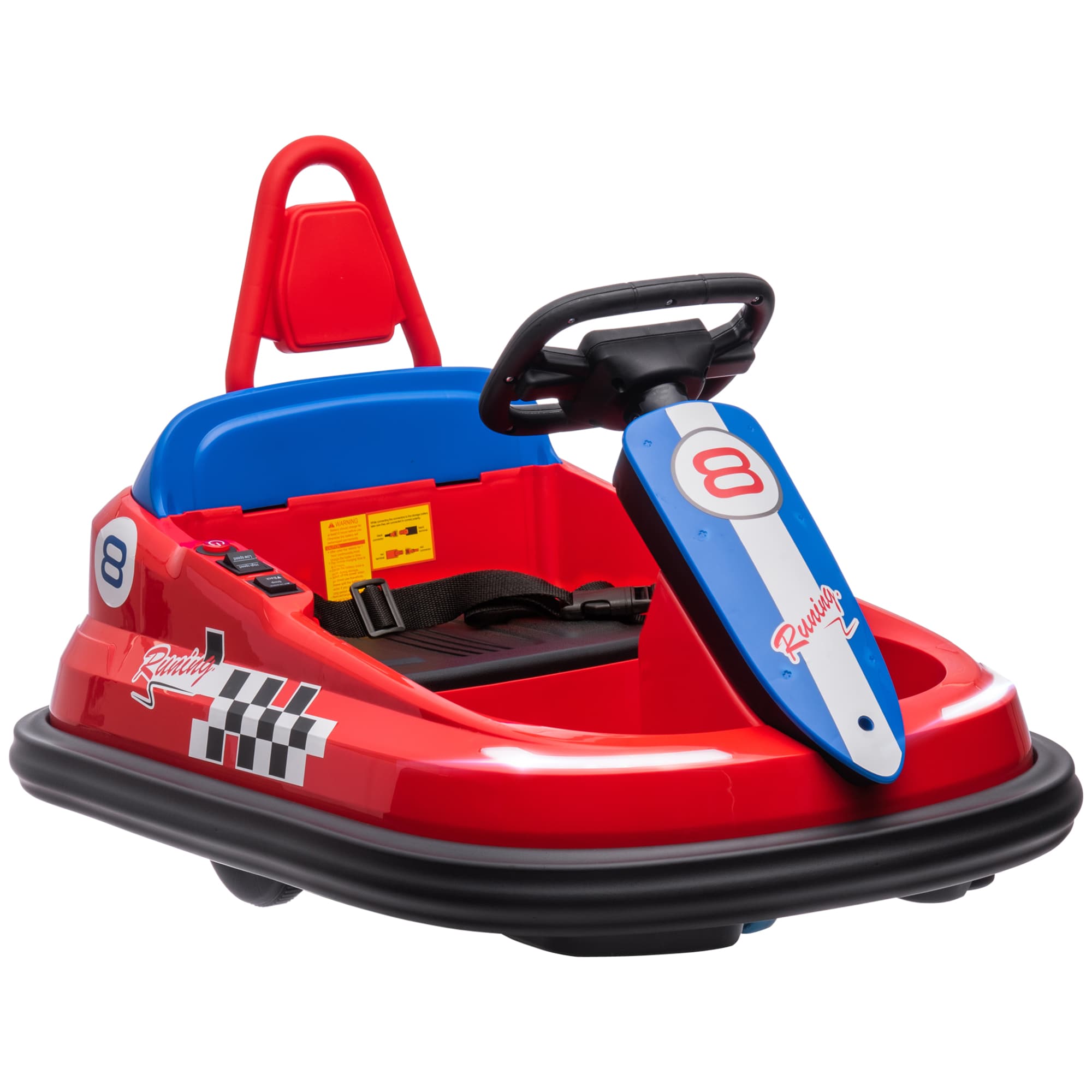 HOMCOM Electric Kids Bumper Car, 6V 360-Degree Rotation Waltzer Car, Battery Powered Ride on Car w/ 2 Speeds, Music, for 18-48 Months, Red | Aosom UK