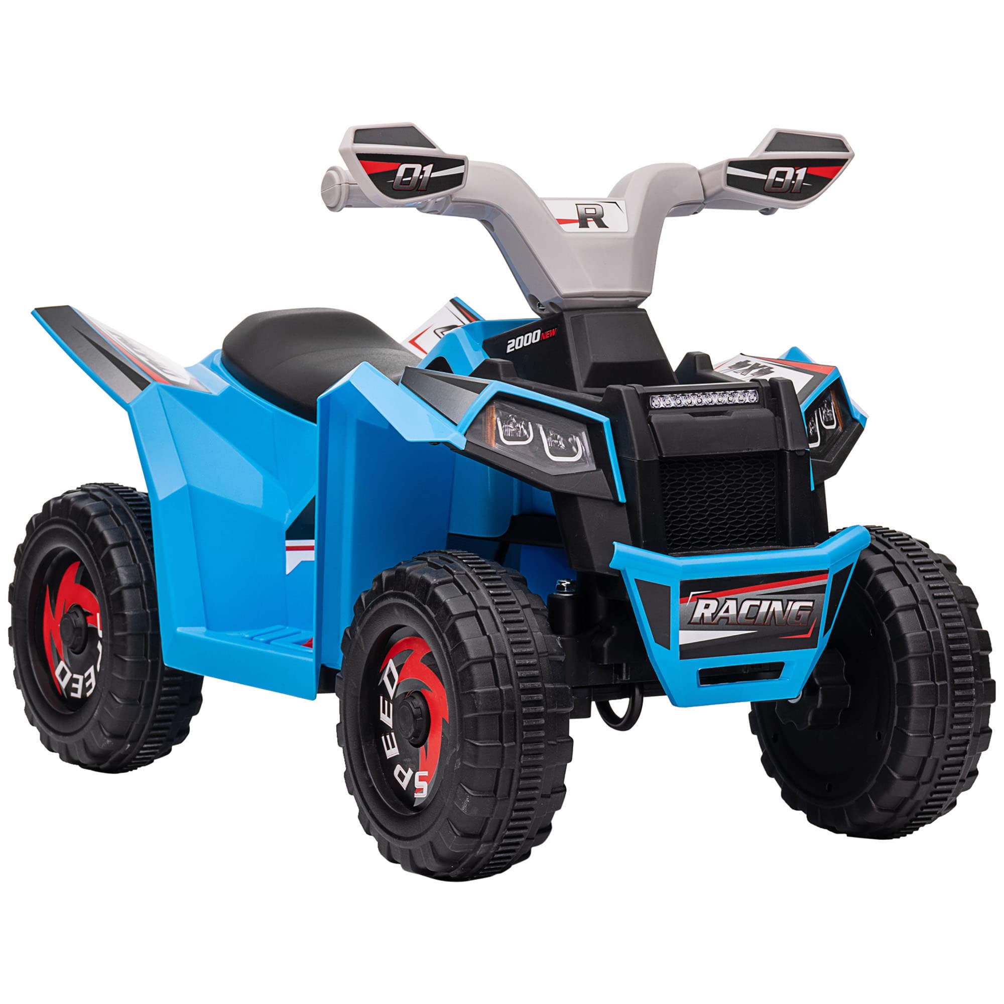 HOMCOM Quad Bike for Toddlers, 6V Battery with Durable Wheels, Forward and Reverse Functions, for 18-36 Months, Blue | Aosom UK