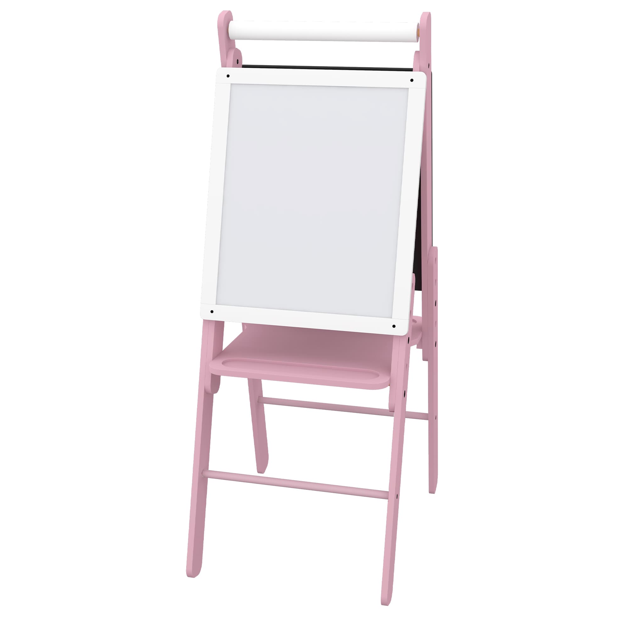 AIYAPLAY Art Easel for Kids with Paper Roll, Height Adjustable Double-Sided Whiteboard Chalkboard, 3 in 1 Easel, for Ages 3-6 Years
