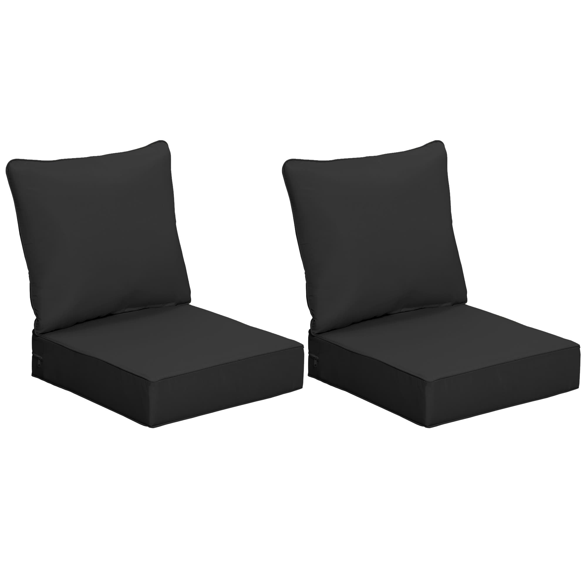 Outsunny 4 Pcs Outdoor Seat and Back Cushion Set Patio Deep Seating Chair Replacement Cushion | Aosom UK