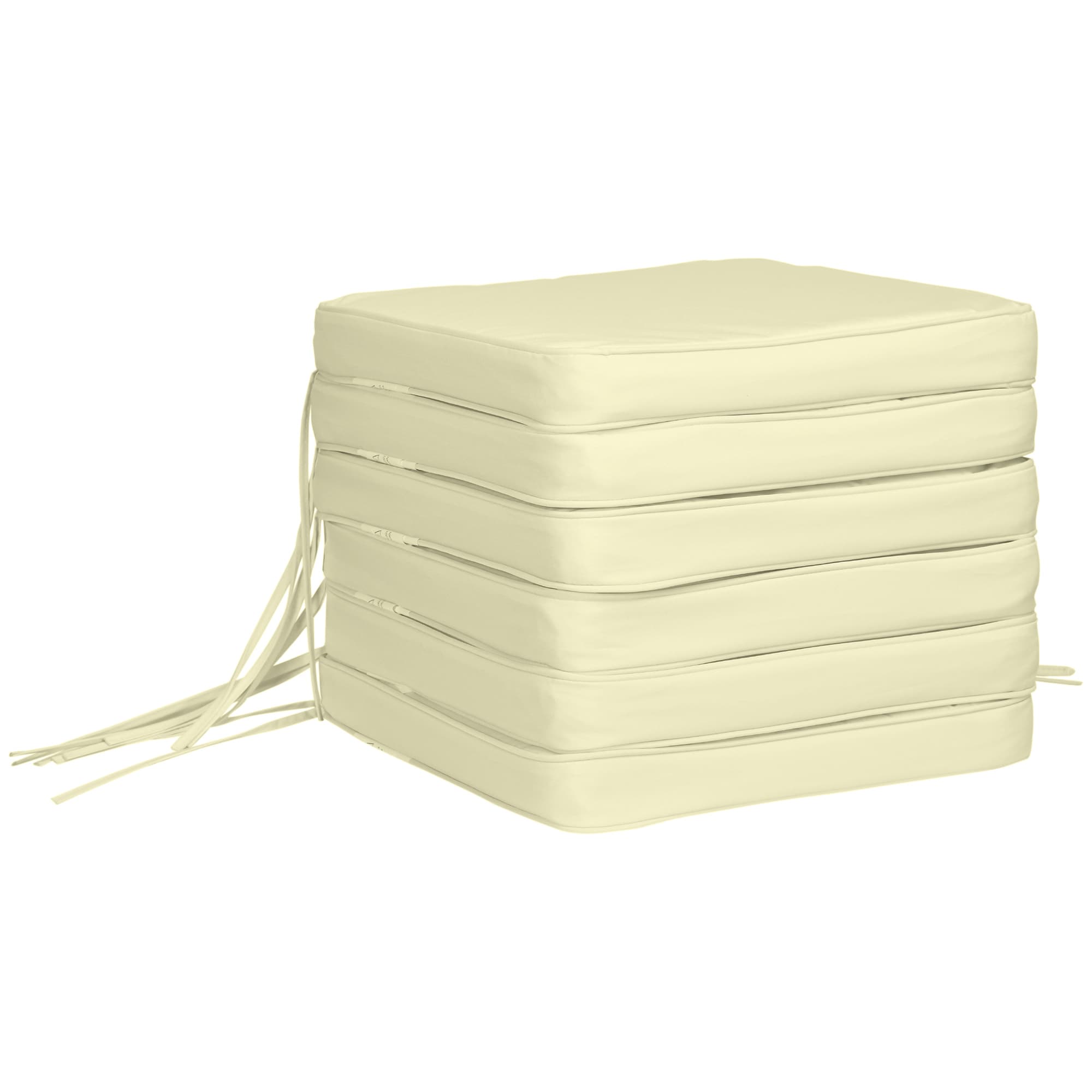 Outsunny Garden Chair Cushions: Set of 6 Plush Seat Pads for Alfresco Comfort, 42Lx42Wx5T cm, Cream White | Aosom UK