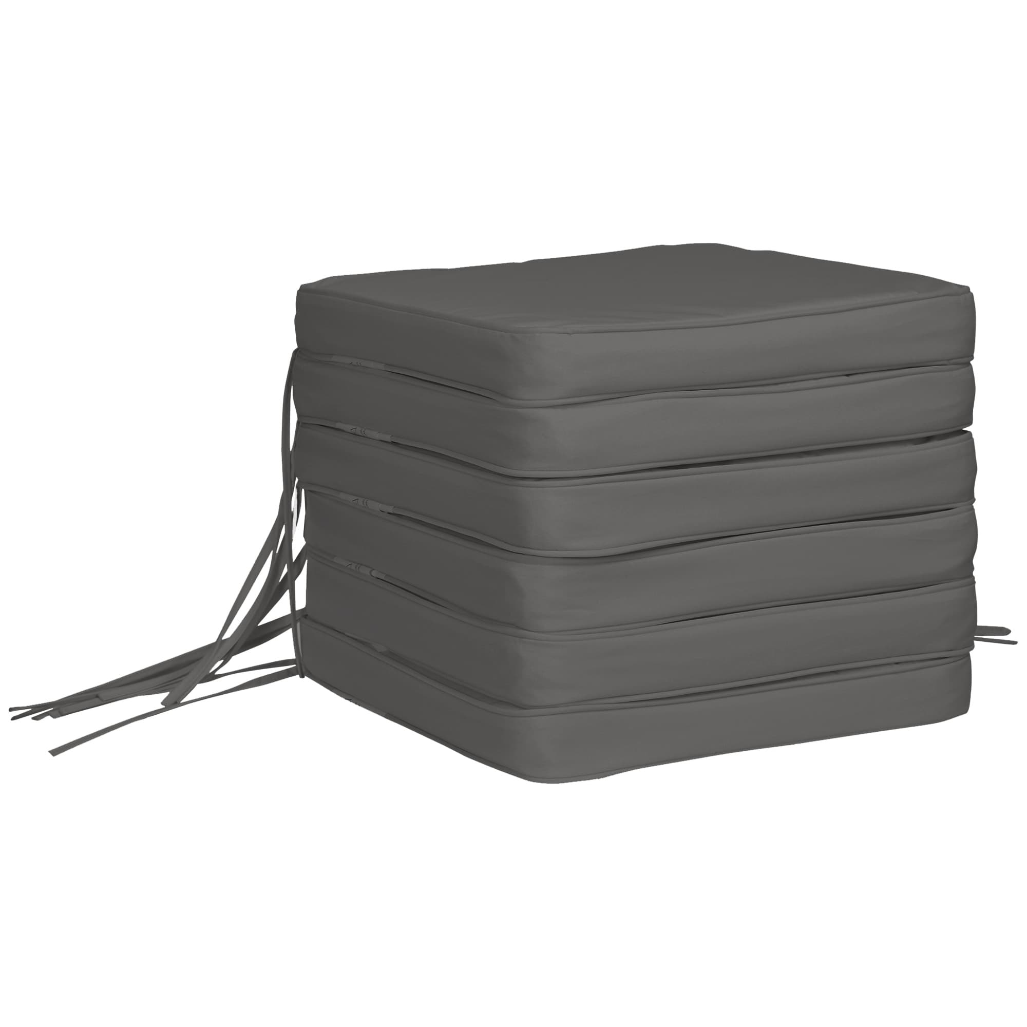Outsunny Cosy Cushion Collection: Plush Seating Pads for Alfresco Lounging, 42x42x5cm, Slate Grey | Aosom UK
