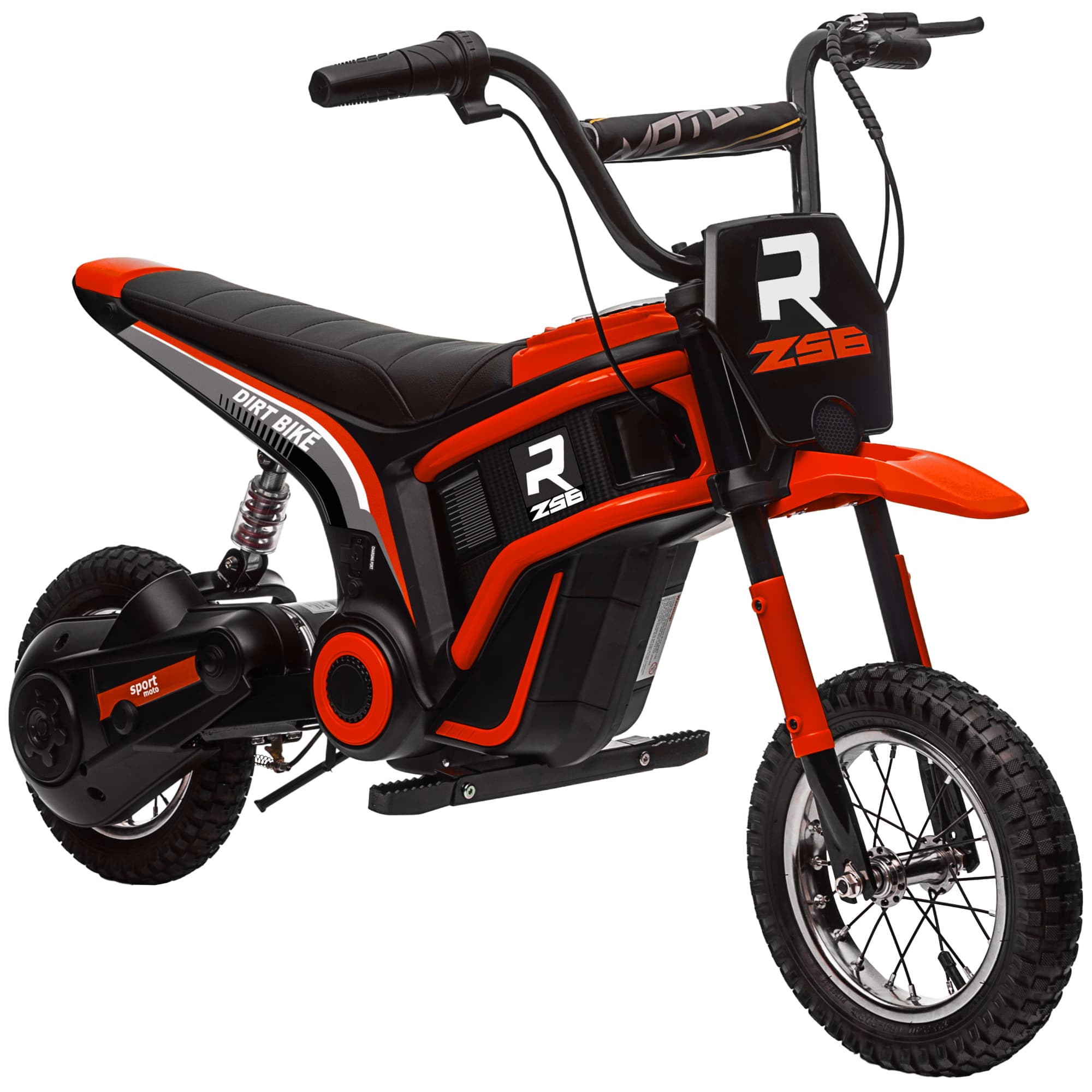 HOMCOM 24V Electric Motorbike 18km/h with Twist Grip Throttle Ride on Motorbike Enhanced Power and Extended Range for 8-12 Kids - Red | Aosom UK