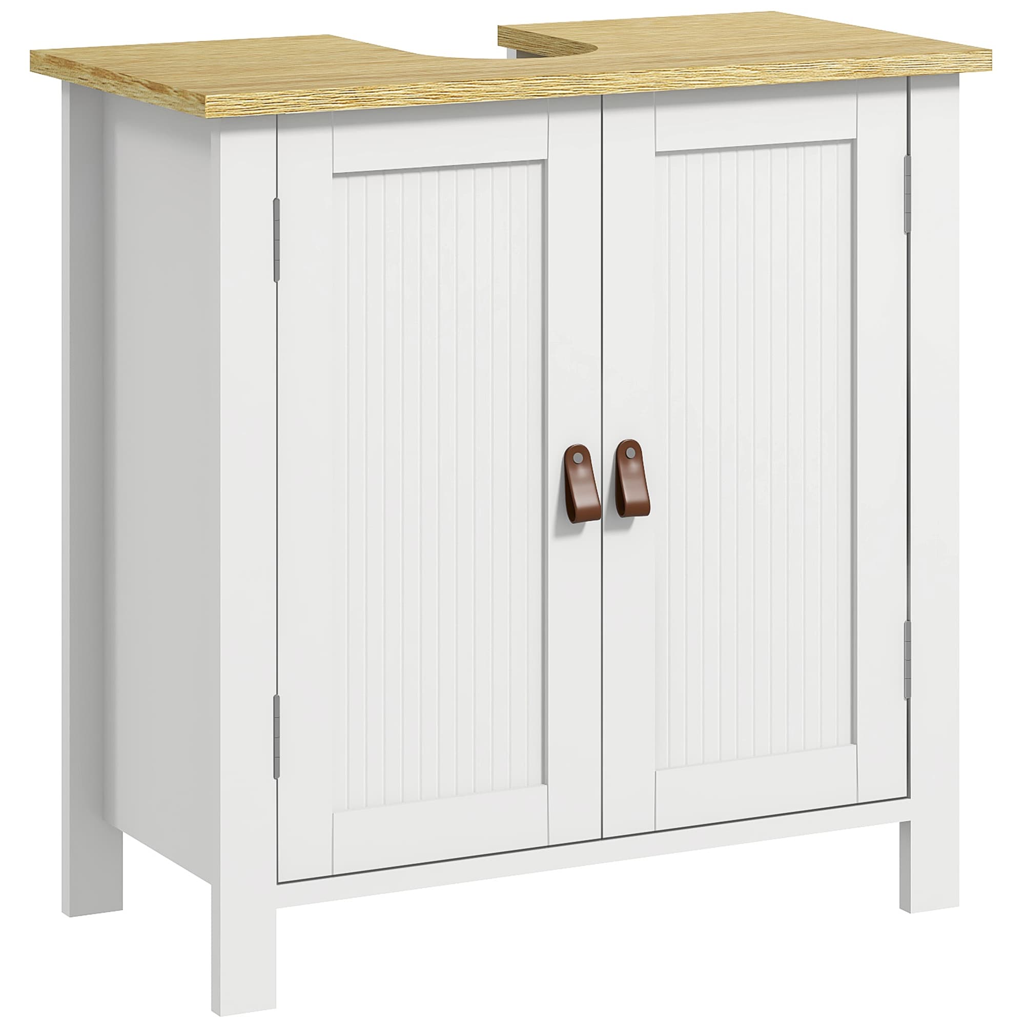 Kleankin Under Sink Bathroom Cabinet for Basin without Pedestal, Space-Saving Design, White | Aosom UK