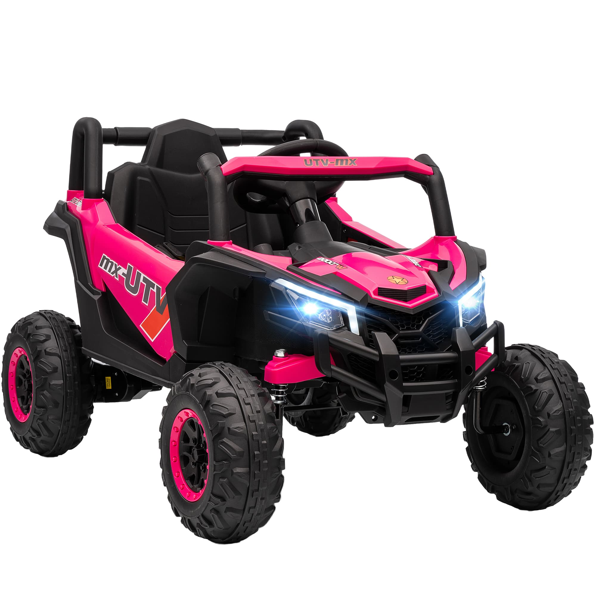 AIYAPLAY 12V Kids Electric Ride On Car with Parental Remote, Suspension, Music & LED Lights, Safe Driving for Ages 3–5, Pink | Aosom UK