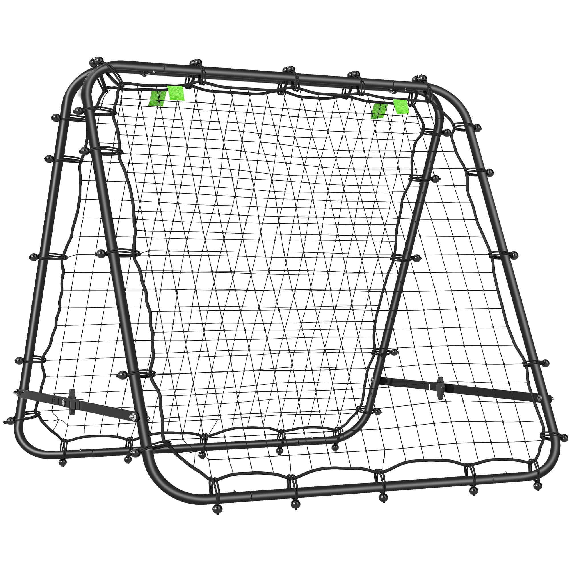 HOMCOM Double Sided Football Rebounder Net, Football Rebound Goal with 5 Adjustable Angles, Black | Aosom UK
