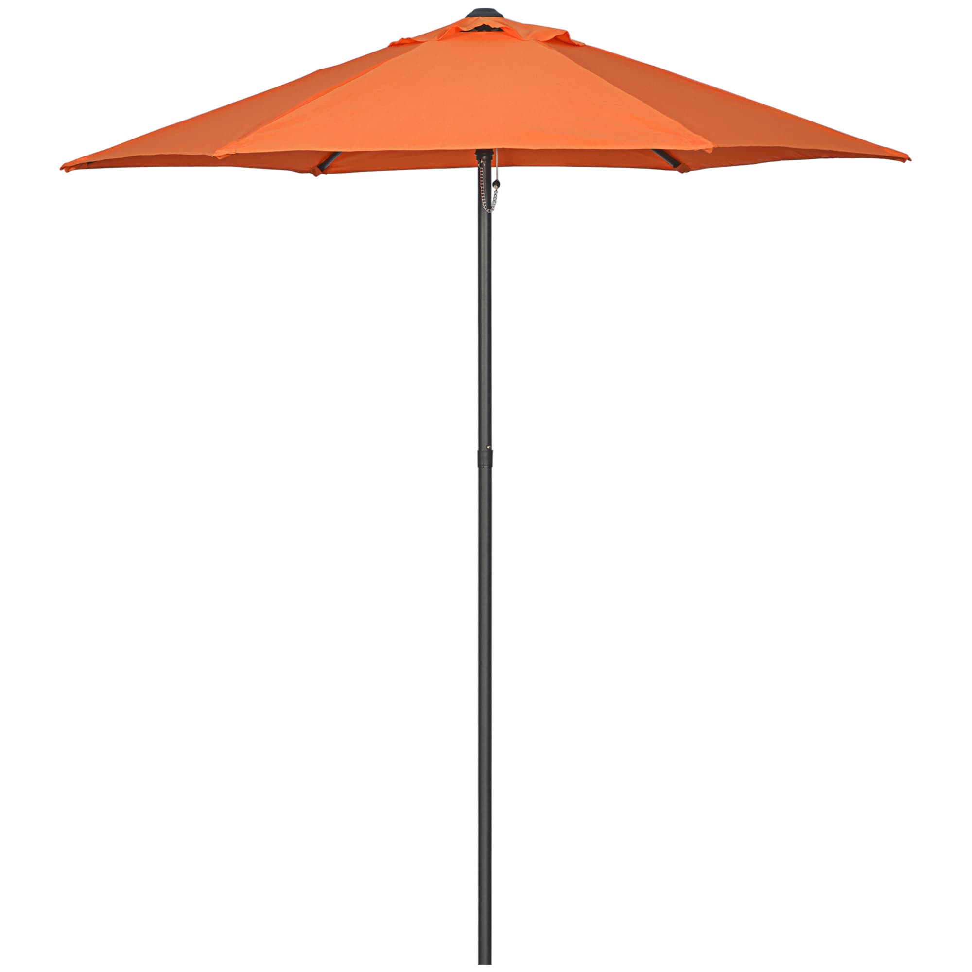 Outsunny Patio Parasol, 2m Outdoor Sun Shade with 6 Ribs for Garden, Balcony, Bench, Orange | Aosom UK