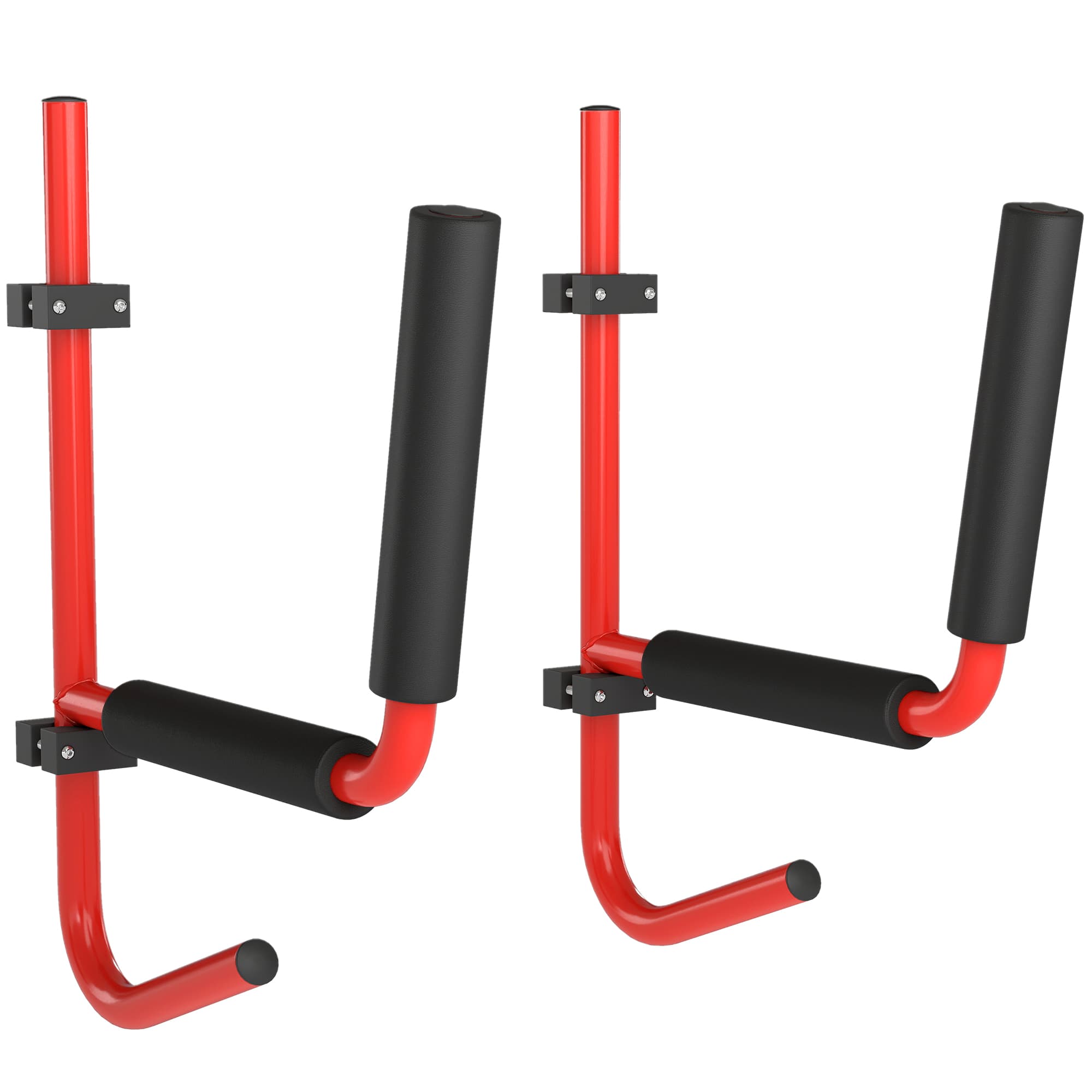 HOMCOM Canoe/Kayak Aluminum Wall Mount Hangers-Red | Aosom UK