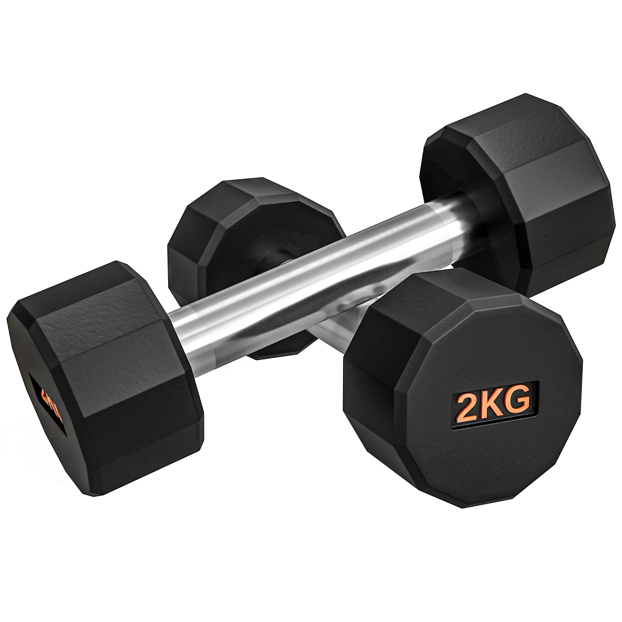 SPORTNOW 2 x 2kg Dumbbells Weights Set with 12-Sided Shape and Non-Slip Grip for Men Women Home Gym Workout | Aosom UK