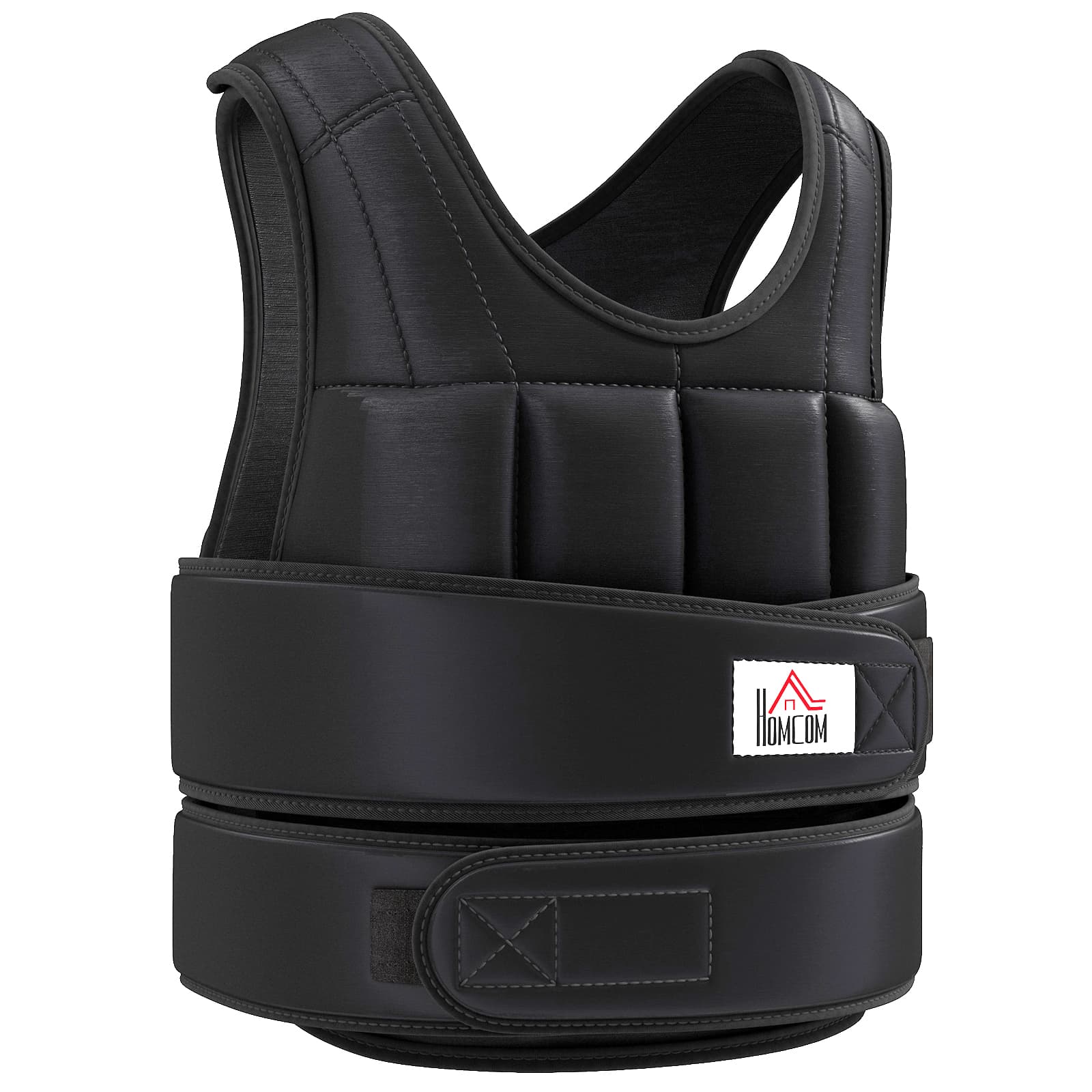 HOMCOM 20kg Adjustable Metal Sand Weight Vest Black