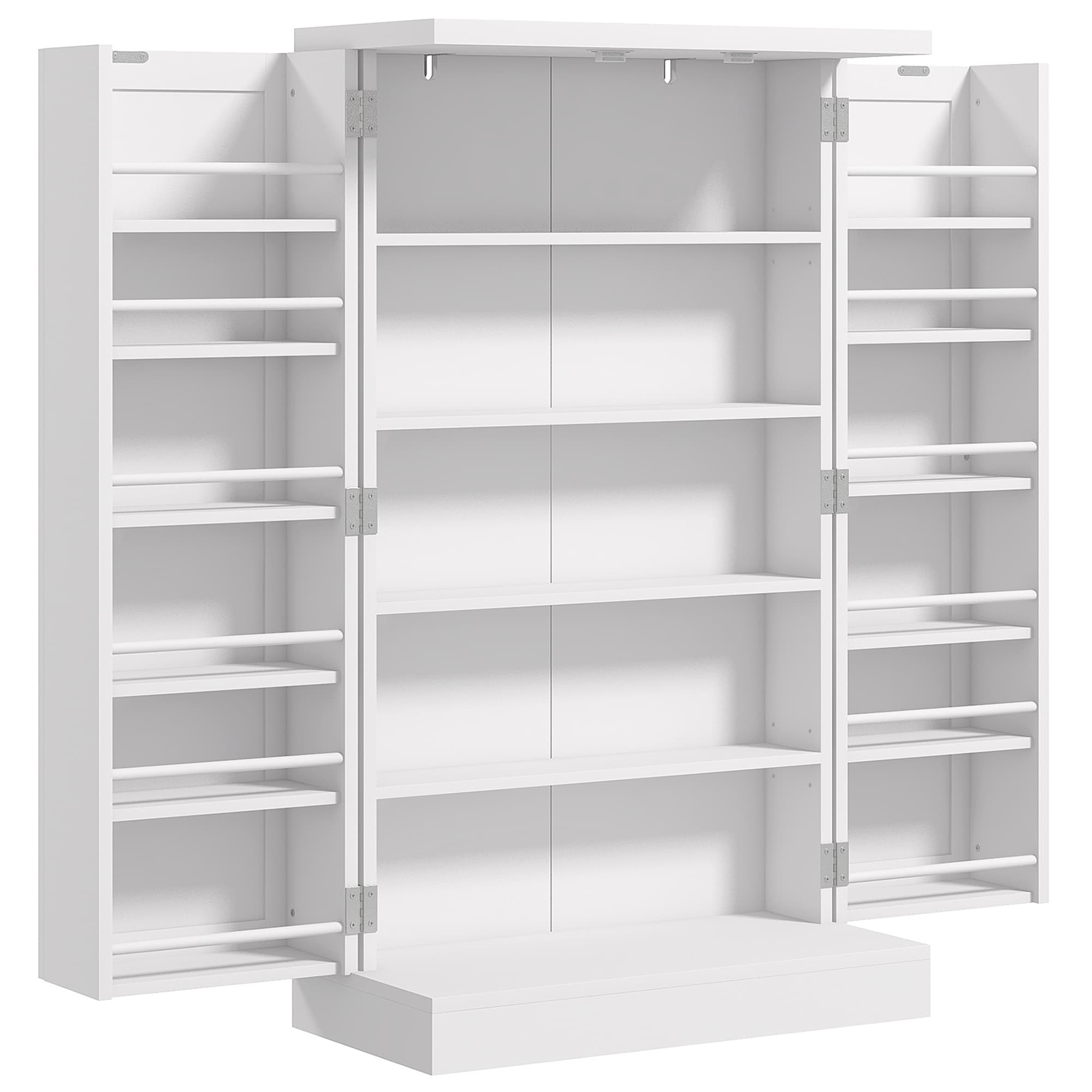HOMCOM Kitchen Pantry Cupboard with Adjustable Shelves, White | Aosom UK