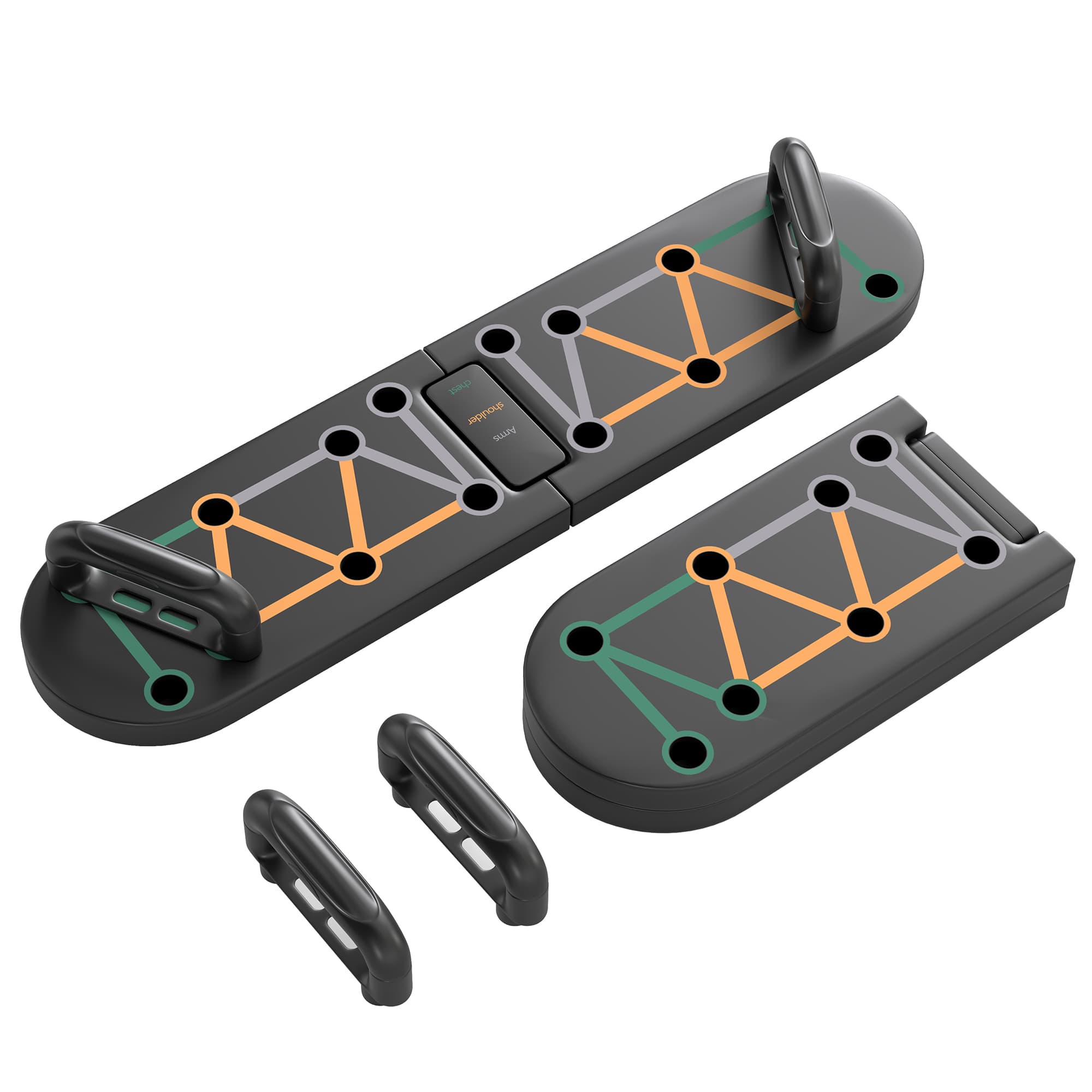 SPORTNOW Foldable Push Up Board, 11-in-1 Press Up Board, Portable Pushup Stand with Non-slip Pads, Multi-function Home Gym Equipment for Arm, Shoulder, Chest Muscle Training Fitness, Black
