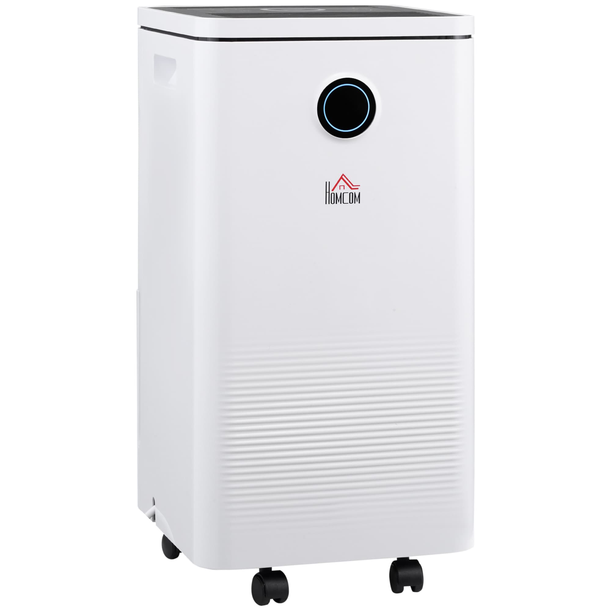 HOMCOM 10L/Day Dehumidifier with 2.5L Water Tank, Intelligent & Sleep Mode, Quiet Compact Dehumidifier for Home Laundry Basement, White | Aosom UK