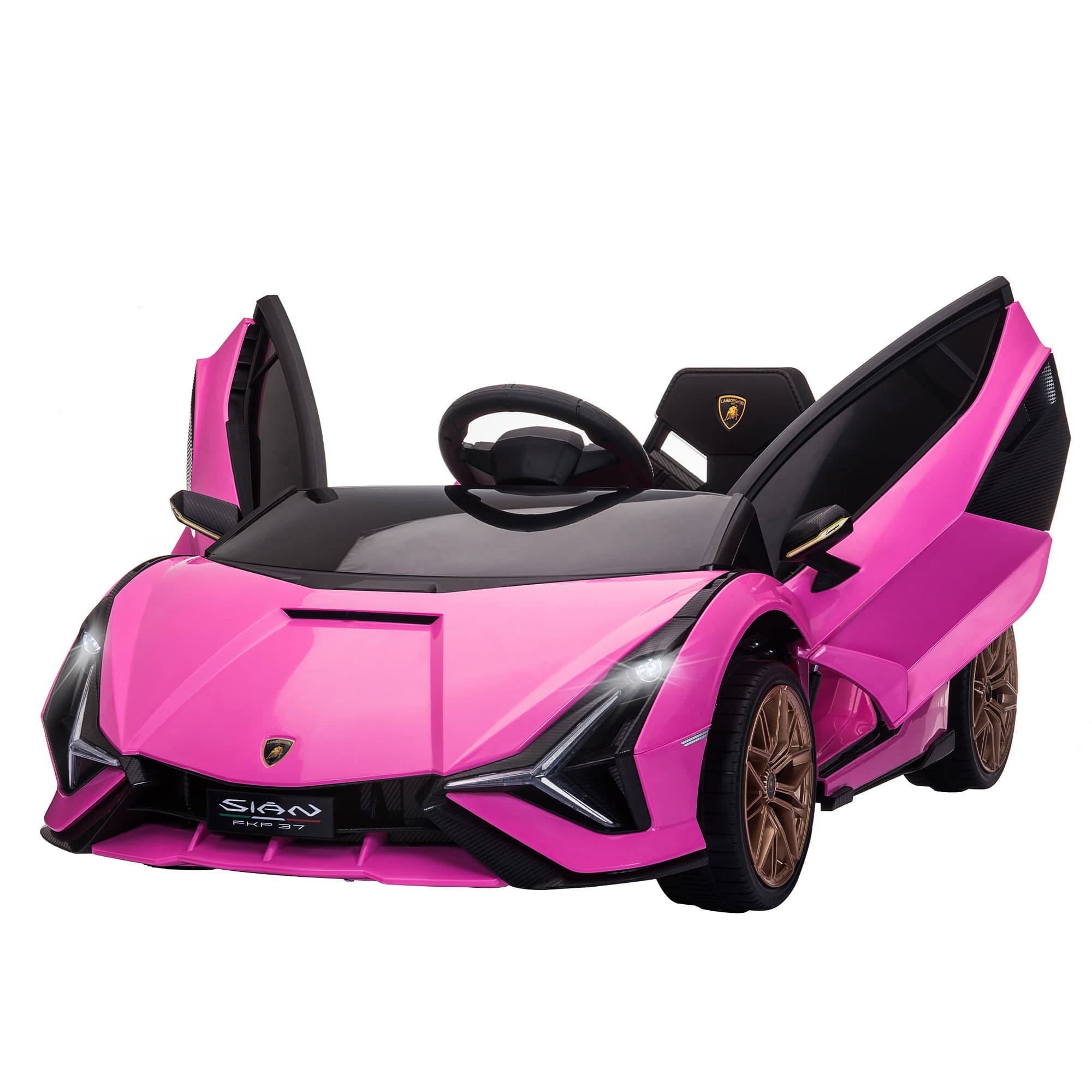 Kids Electric Ride On Car HOMCOM Compatible 12V Battery-powered Lamborghini SIAN Toy w/ Parental Remote Control Lights for 3-5 Years Old | Aosom UK