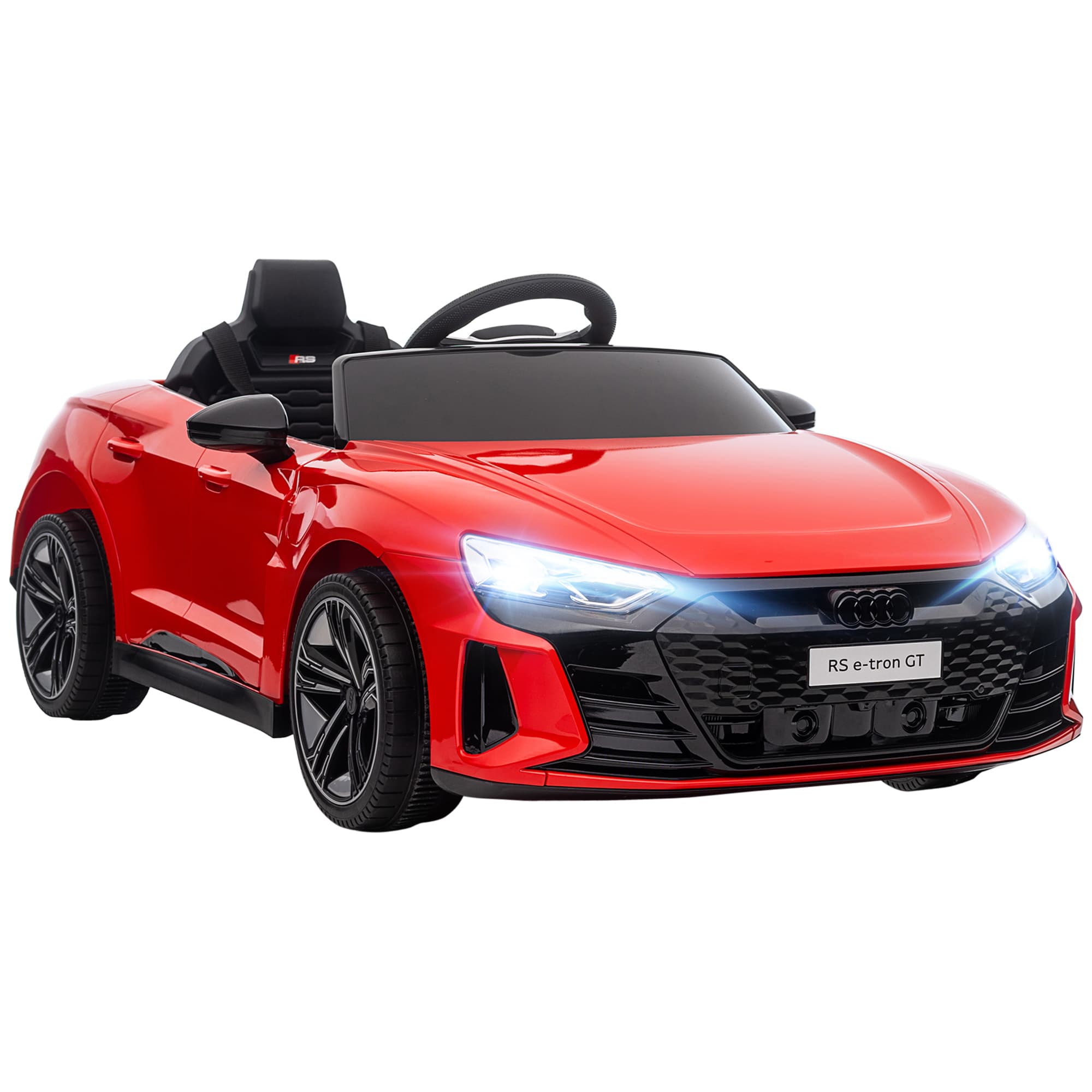 Kids Electric Ride On Car HOMCOM Audi Licensed 12V Electric Car, with Remote Control, Suspension System, Lights, Music, Motor - Red | Aosom UK