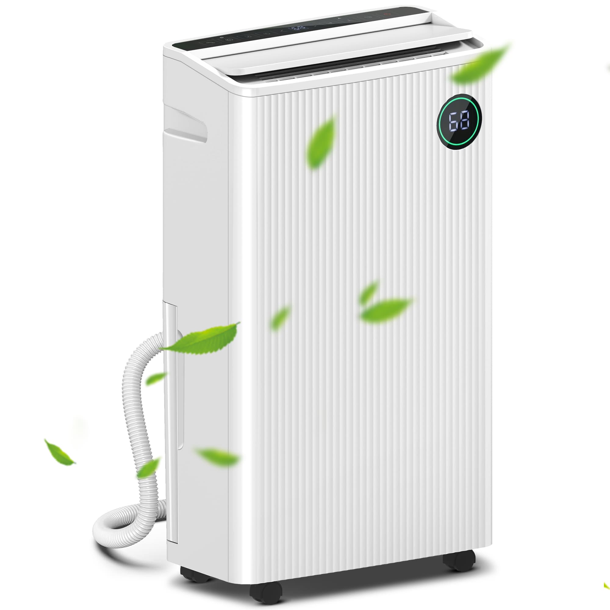 HOMCOM 5500mL Quiet Compact Dehumidifier with Air Purifier, 24H Timer, 5 Modes, 16L/Day, Electric Moisture Air Dryer for Home Laundry Basement, White | Aosom UK