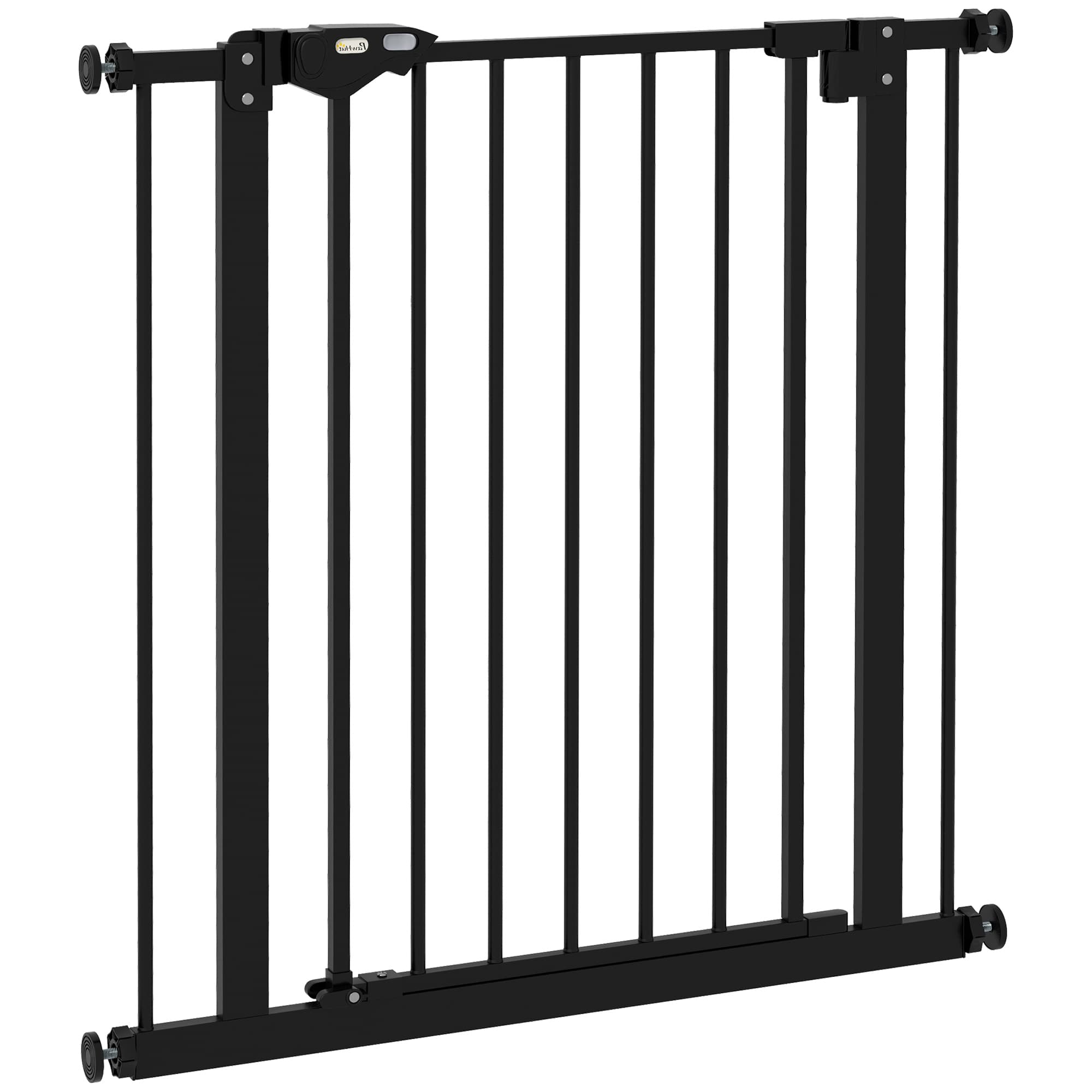 PawHut Adjustable Metal Dog Gate, Safety Barrier for Pets, 74-80cm Wide, Easy Installation, Black | Aosom UK