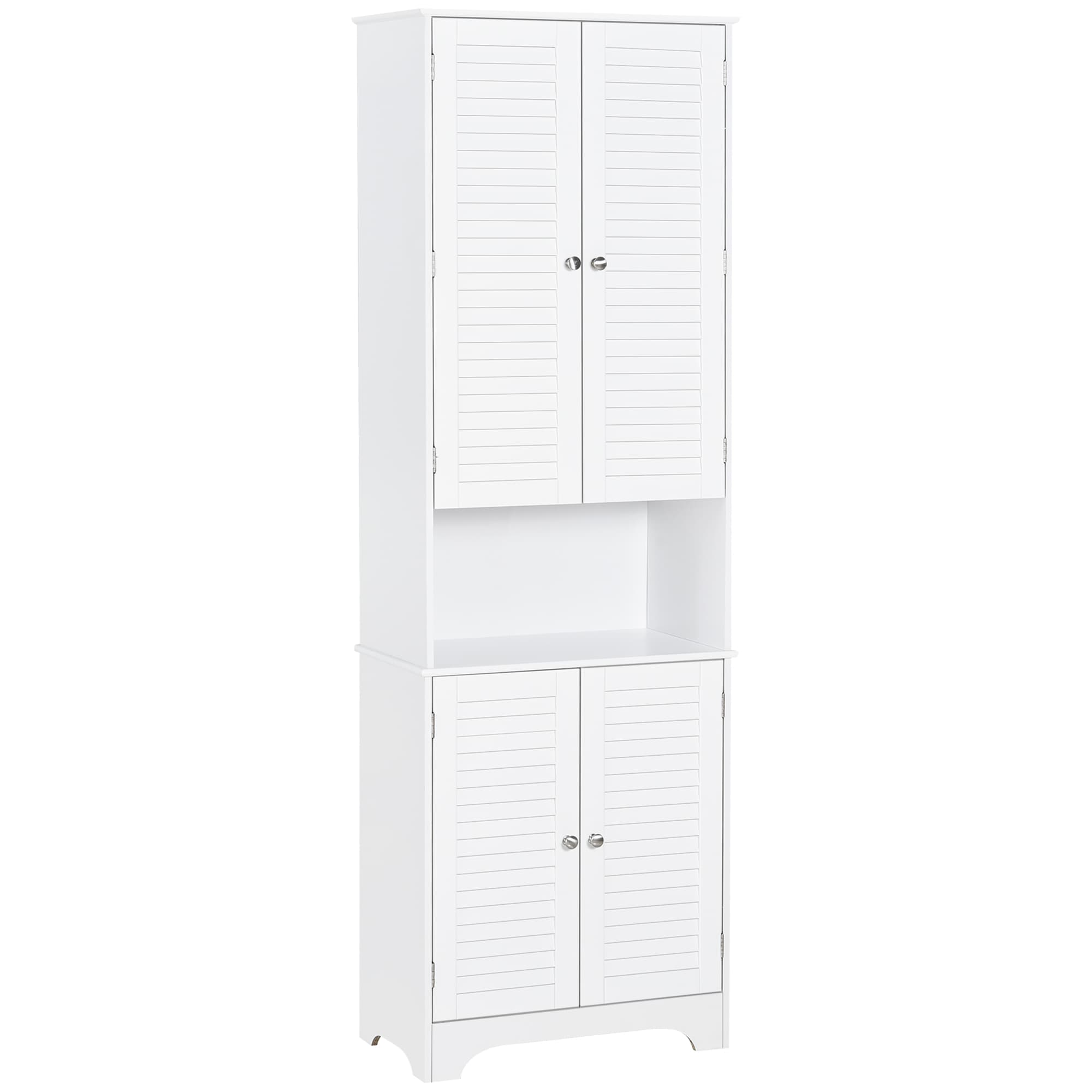 HOMCOM MDF Freestanding 6-Tier Bathroom Storage Cabinet White | Aosom UK