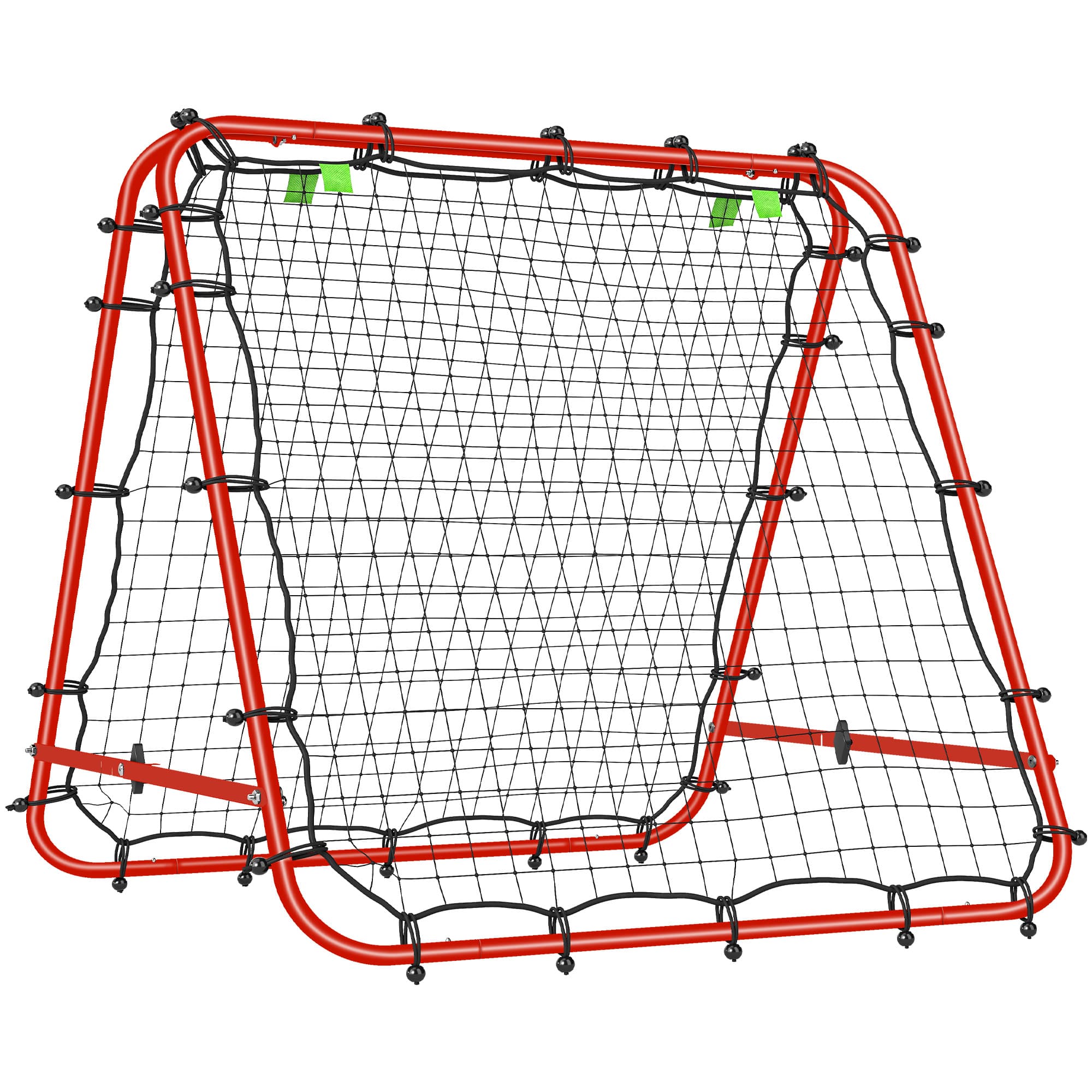 HOMCOM Double Sided Football Rebounder Net, Football Rebound Goal with 5 Adjustable Angles, Red | Aosom UK