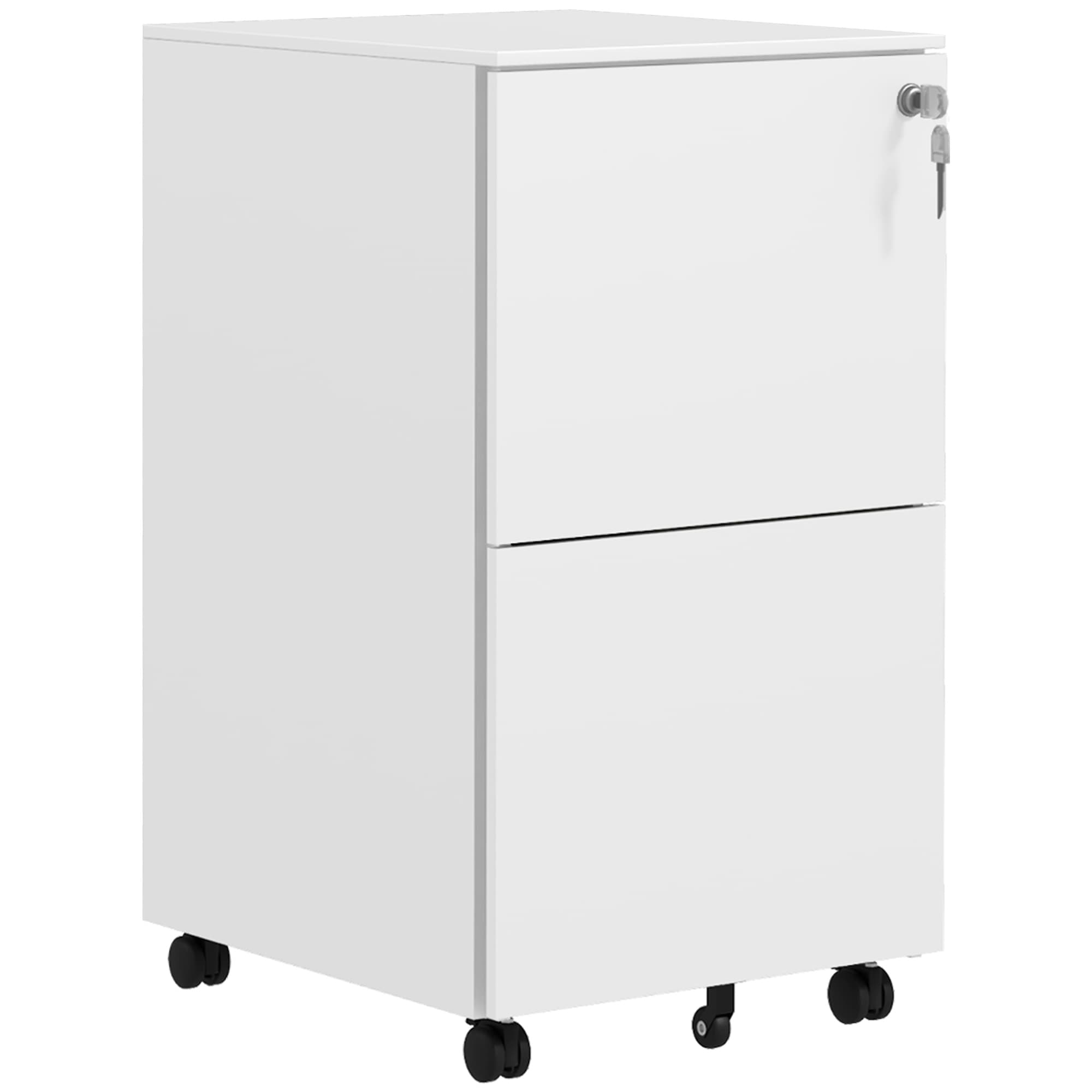 Vinsetto Lockable File Cabinet: Mobile Steel Storage for A4/Legal/Letter Documents, White | Aosom UK