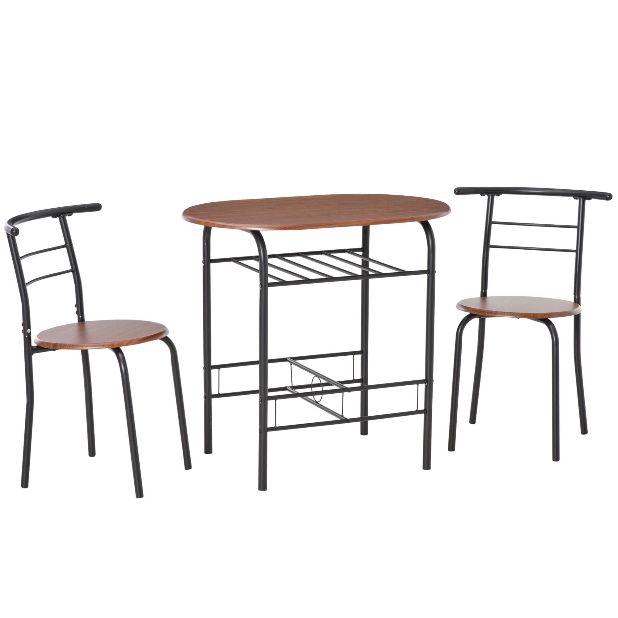 HOMCOM MDF 2 Person Dining Table Set 2-Seater Bar Stool and Table Set | Aosom UK