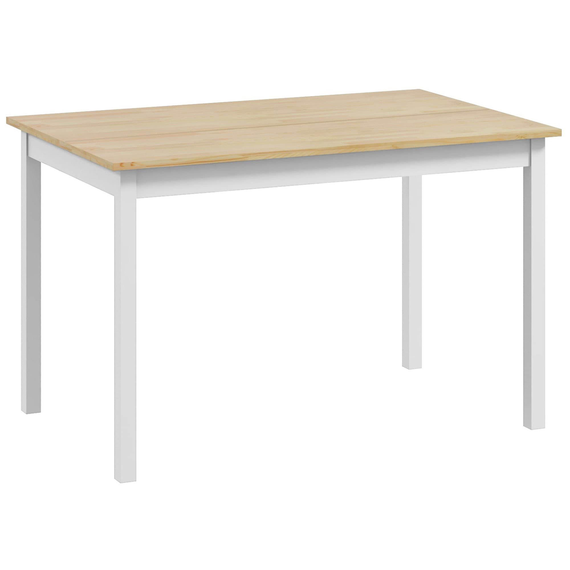 HOMCOM 120 x 75cm Dining Table, Farmhouse Dining Room Table with Pine Wood Frame, Space Saving Kitchen Table, Natural