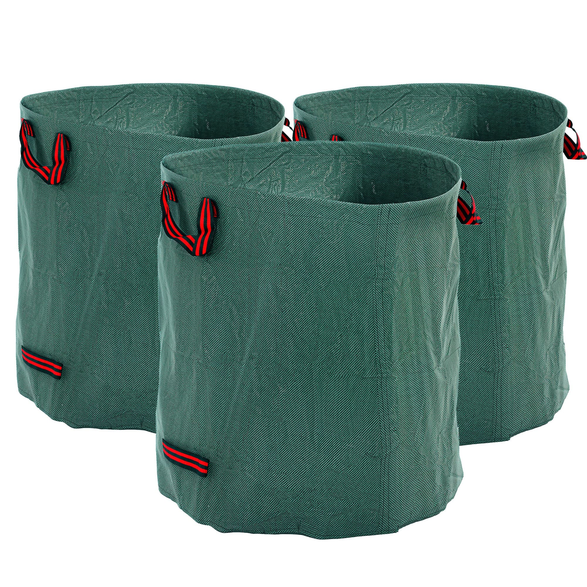 Outsunny Garden Waste Bags, 272L x 3 Heavy Duty Garden Bags, Foldable and Reusable Garden Sacks with Handles for Collecting Garden Waste, Green