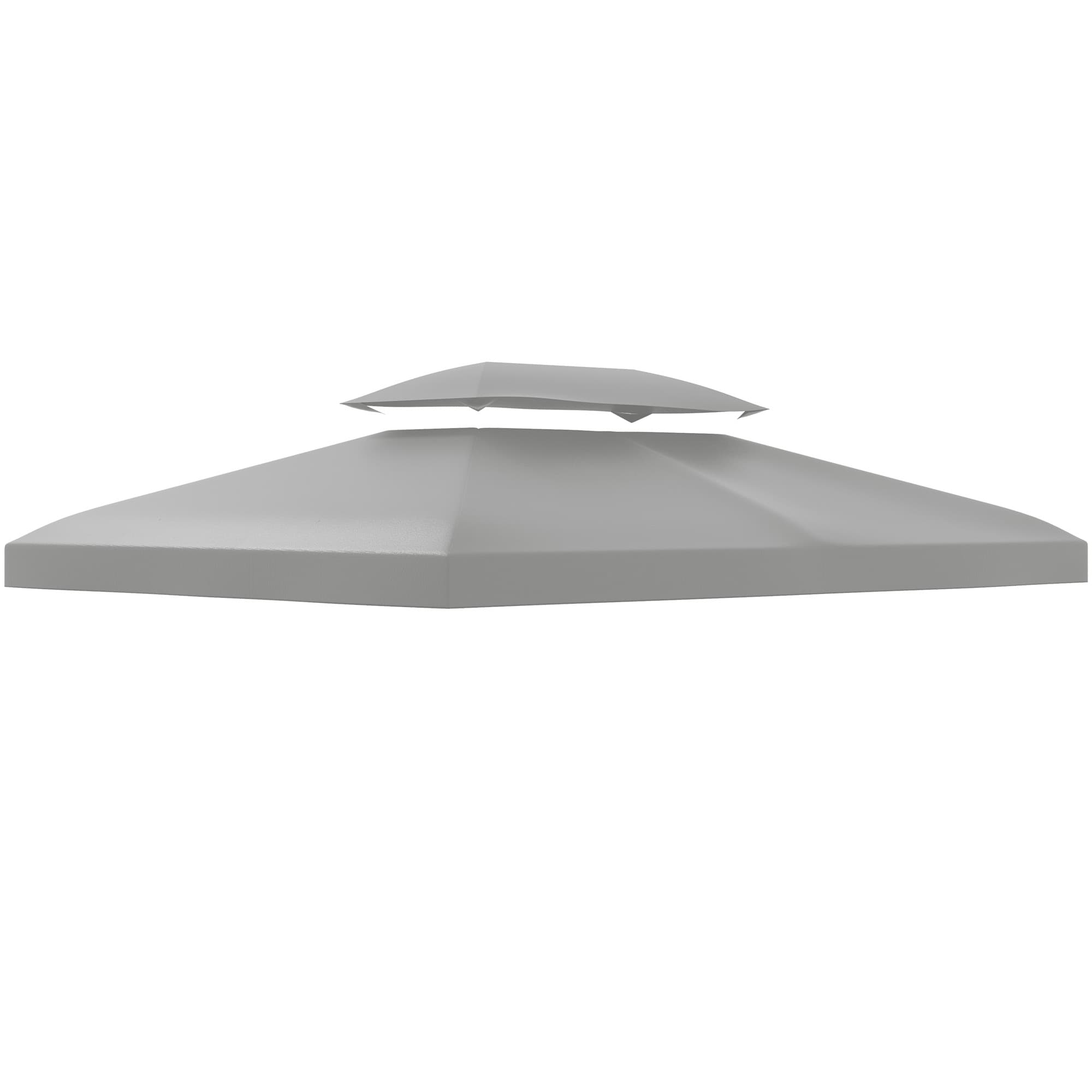 Outsunny Gazebo Replacement Canopy 3x4m, 2 Tier Roof, UV Protection Cover, Outdoor Awning, Light Grey.