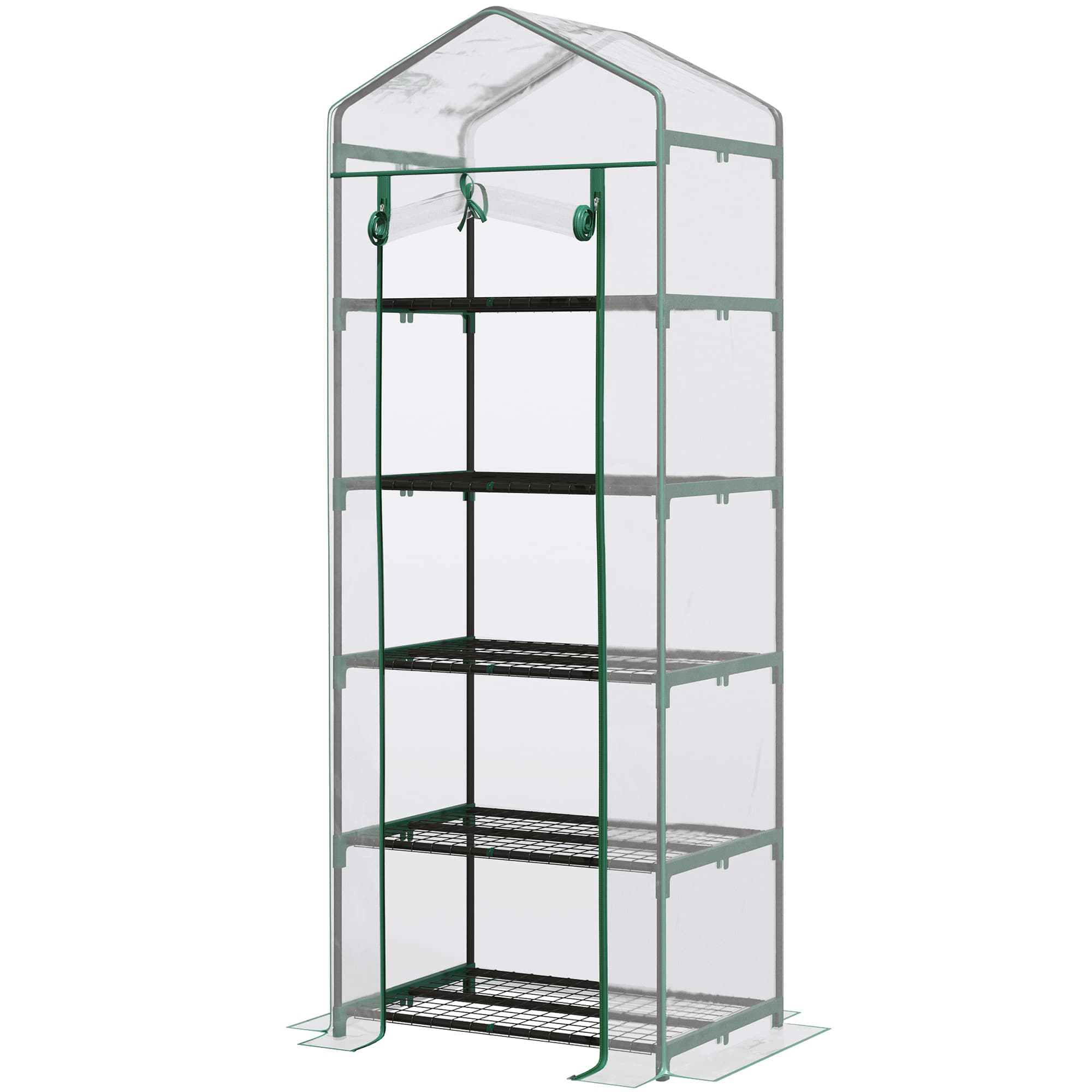 Outsunny Tiered Terrarium: 5-Tier Portable Greenhouse with PVC Cover, Metal Frame for Flourishing Flowers, Transparent Elegance | Aosom UK