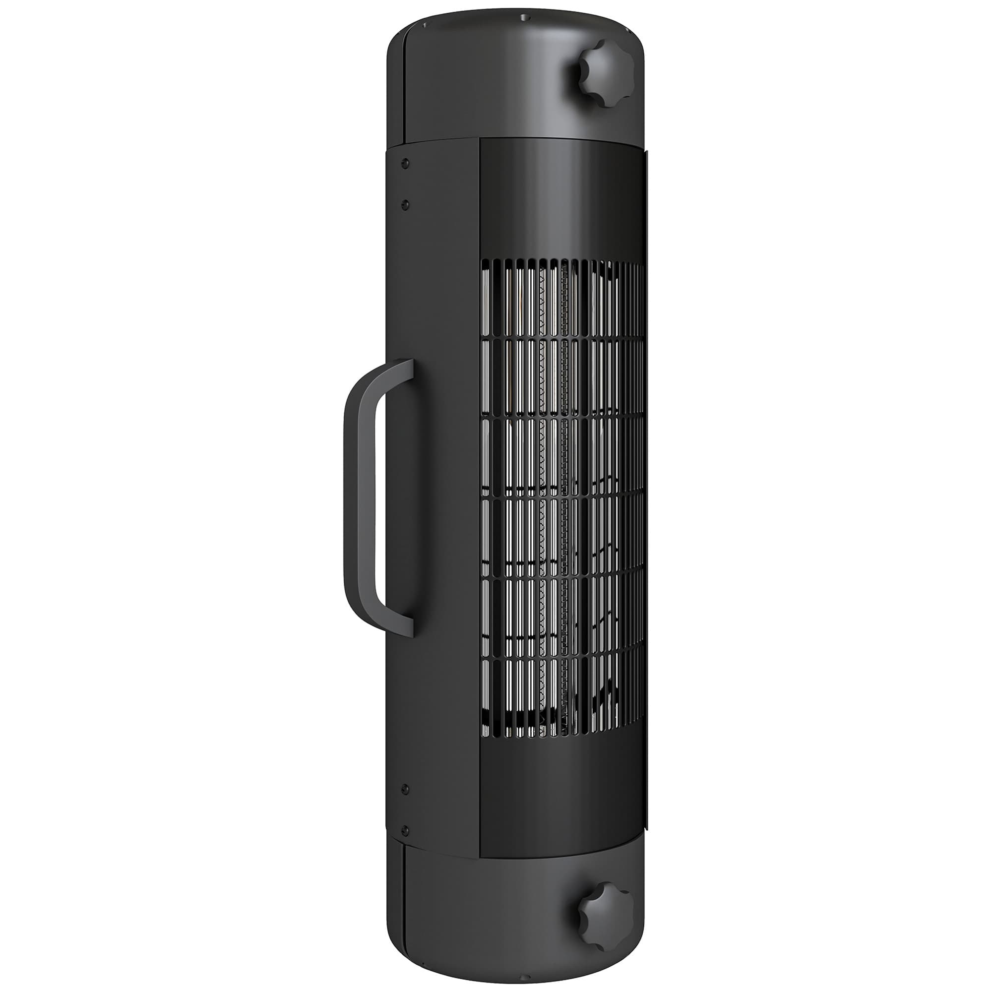 Outsunny Electric Umbrella Parasol Mounted Patio Heater for 25-70 mm Poles, 2000 W Outdoor Garden Heater with 2 Heat Setting, 6 ㎡ Coverage, Tip-Over Protection, Black