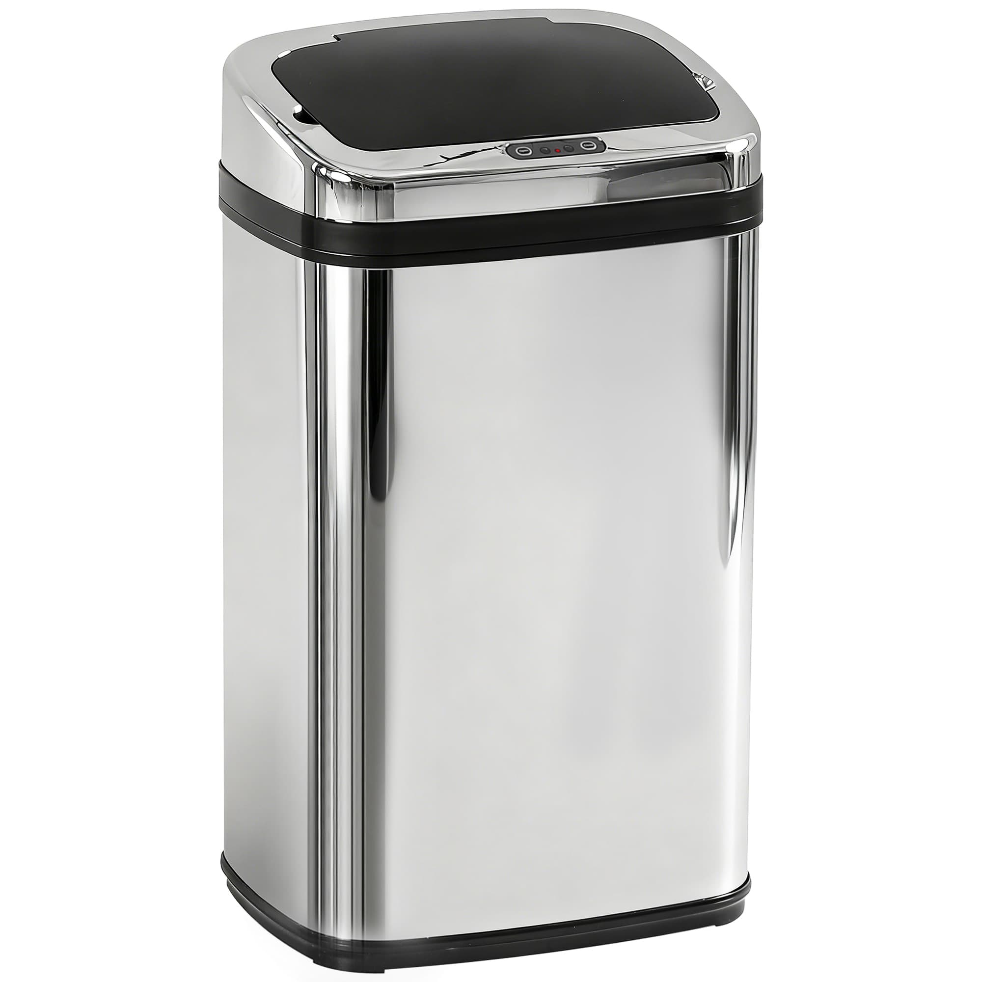 HOMCOM 30L Stainless Steel Motion Sensor Lid Bin - Silver Tone | Aosom UK