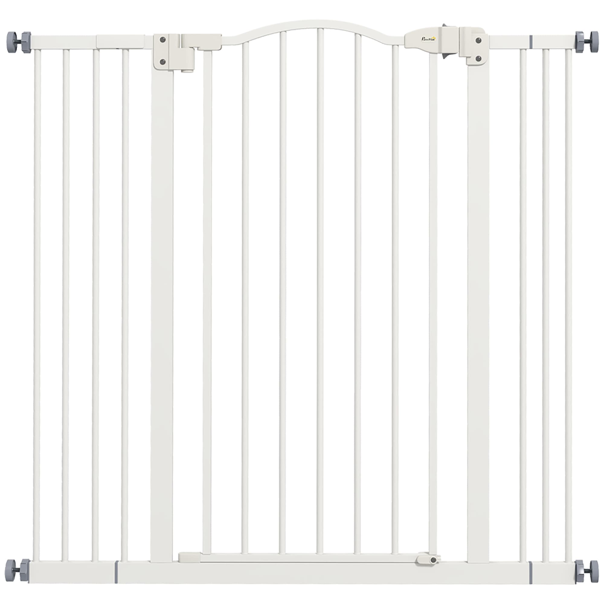 PawHut Metal Pet Safety Gate Dog Gate Folding Fence, White | Aosom UK