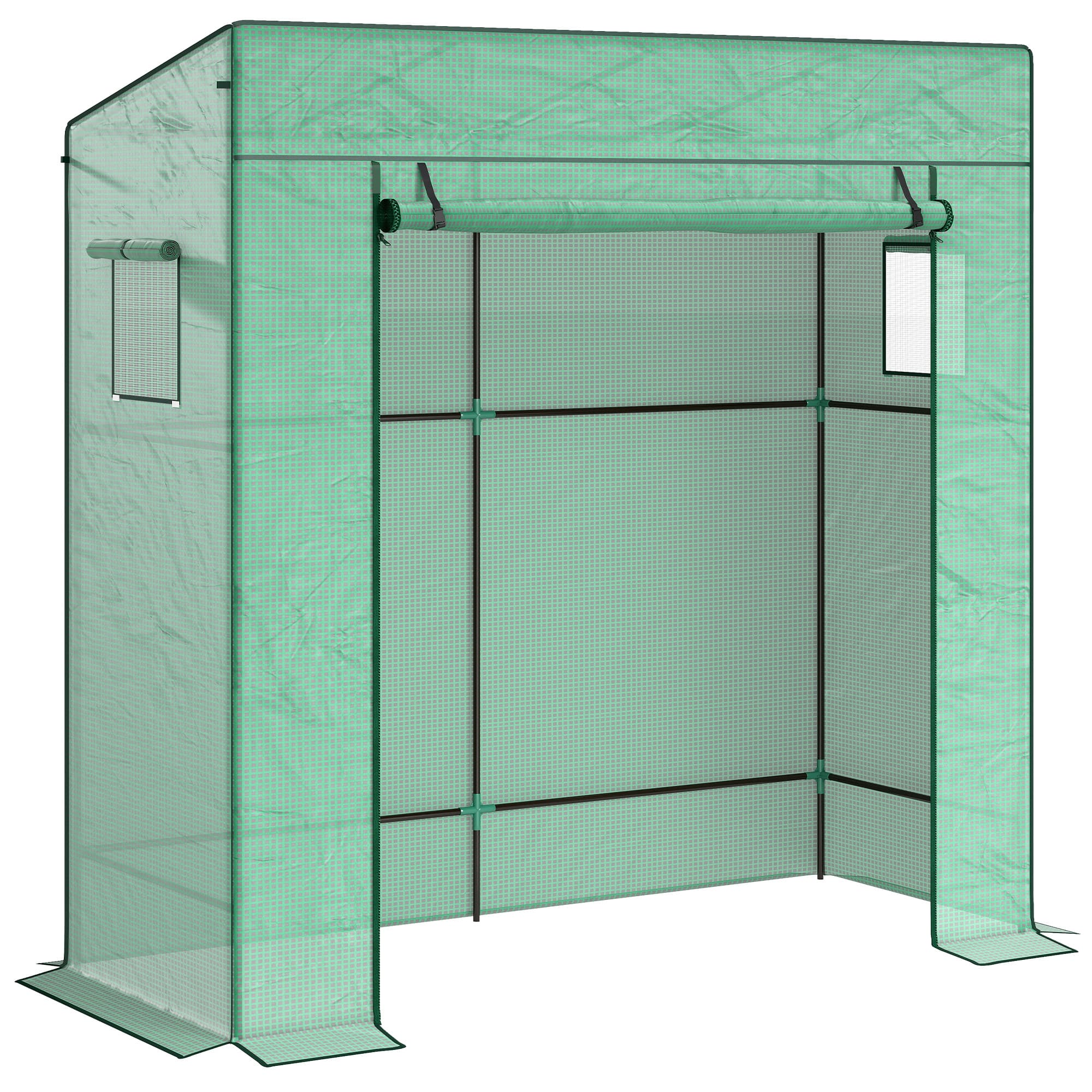 Outsunny Walk-In Greenhouse: Durable PE Cover, Outdoor Plant Shelter, Verdant Green | Aosom UK