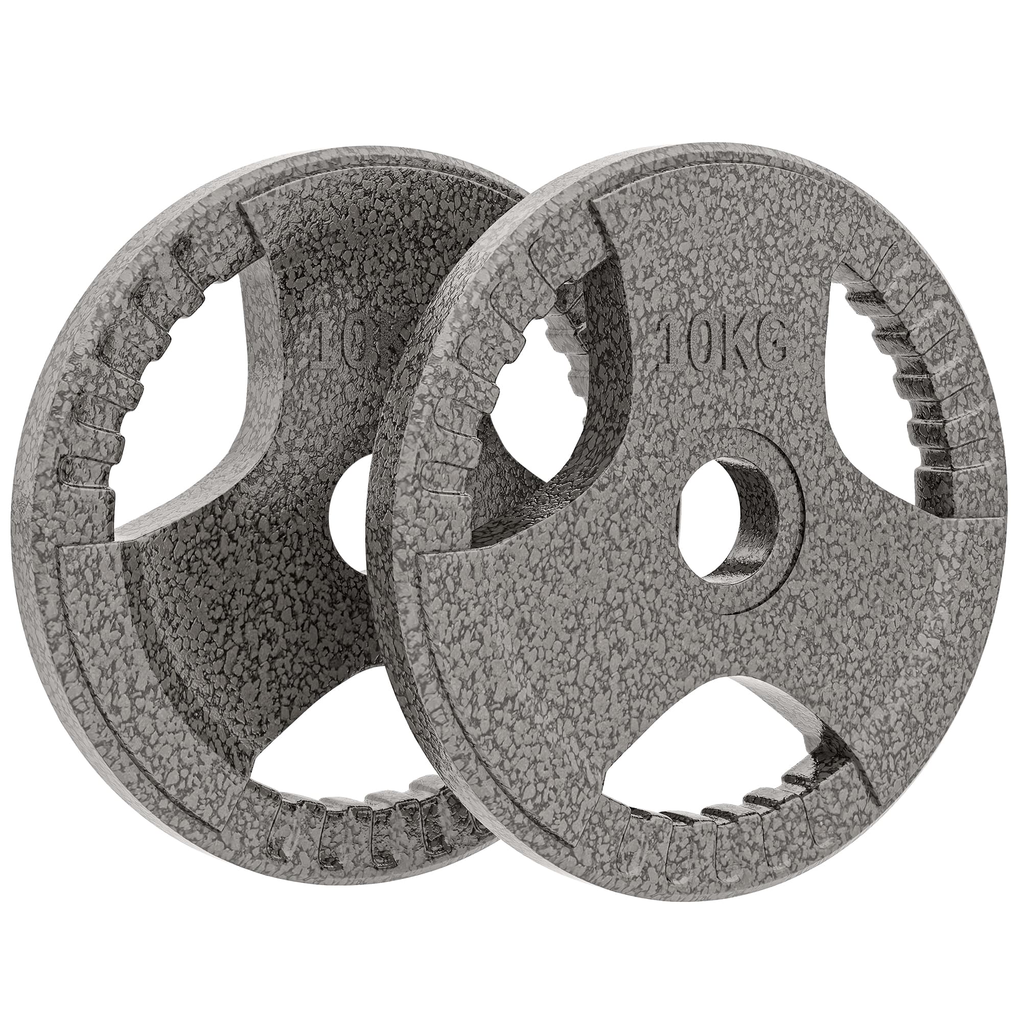 HOMCOM Olympic Weight Plates: 2-Piece Grip Plate Set for Strength Training, Crossfit & Weightlifting | Aosom UK