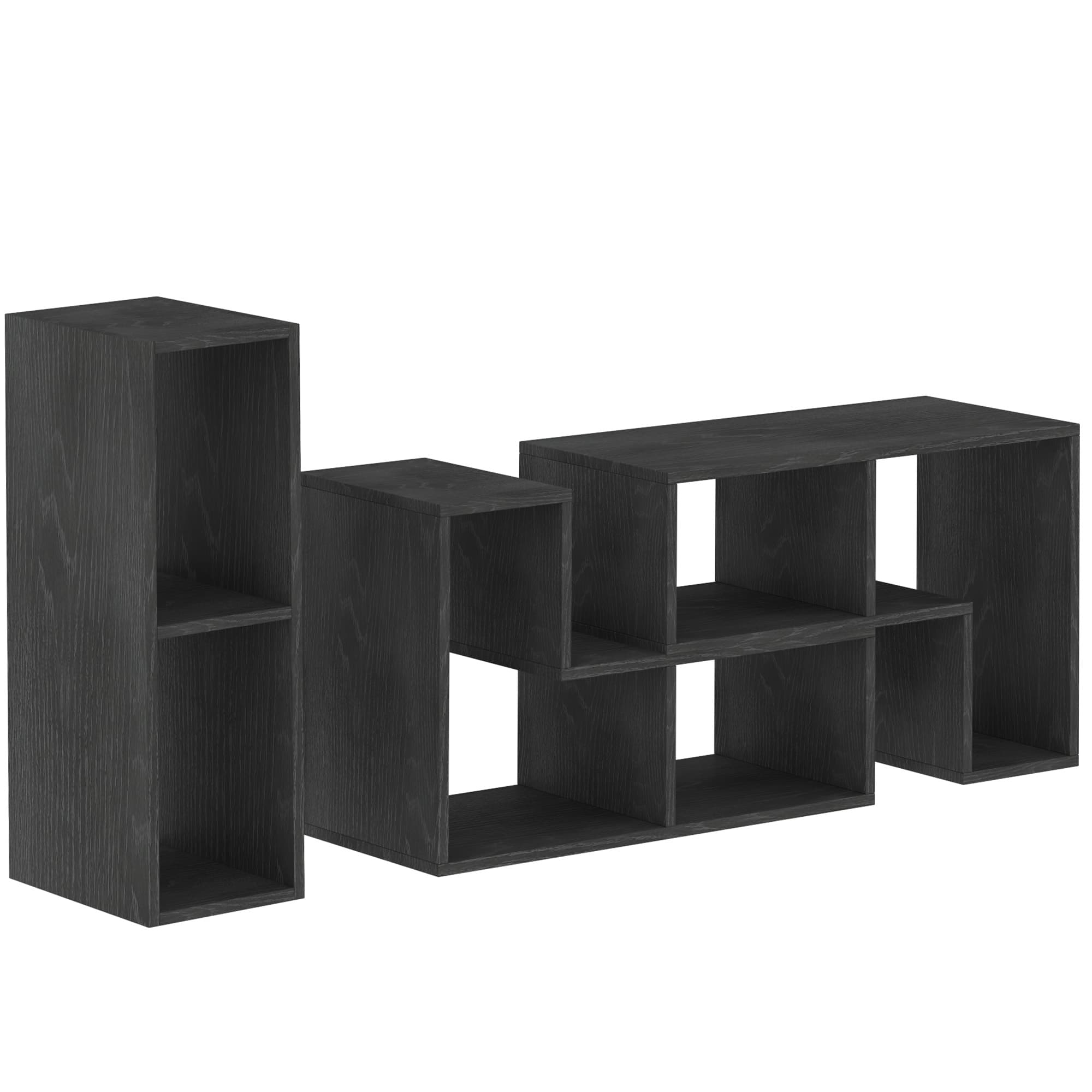 HOMCOM TV Stand for TVs Up to 75 Inches, Extendable Entertainment Unit with Storage Shelves, Adjustable Height TV Unit, Black | Aosom UK