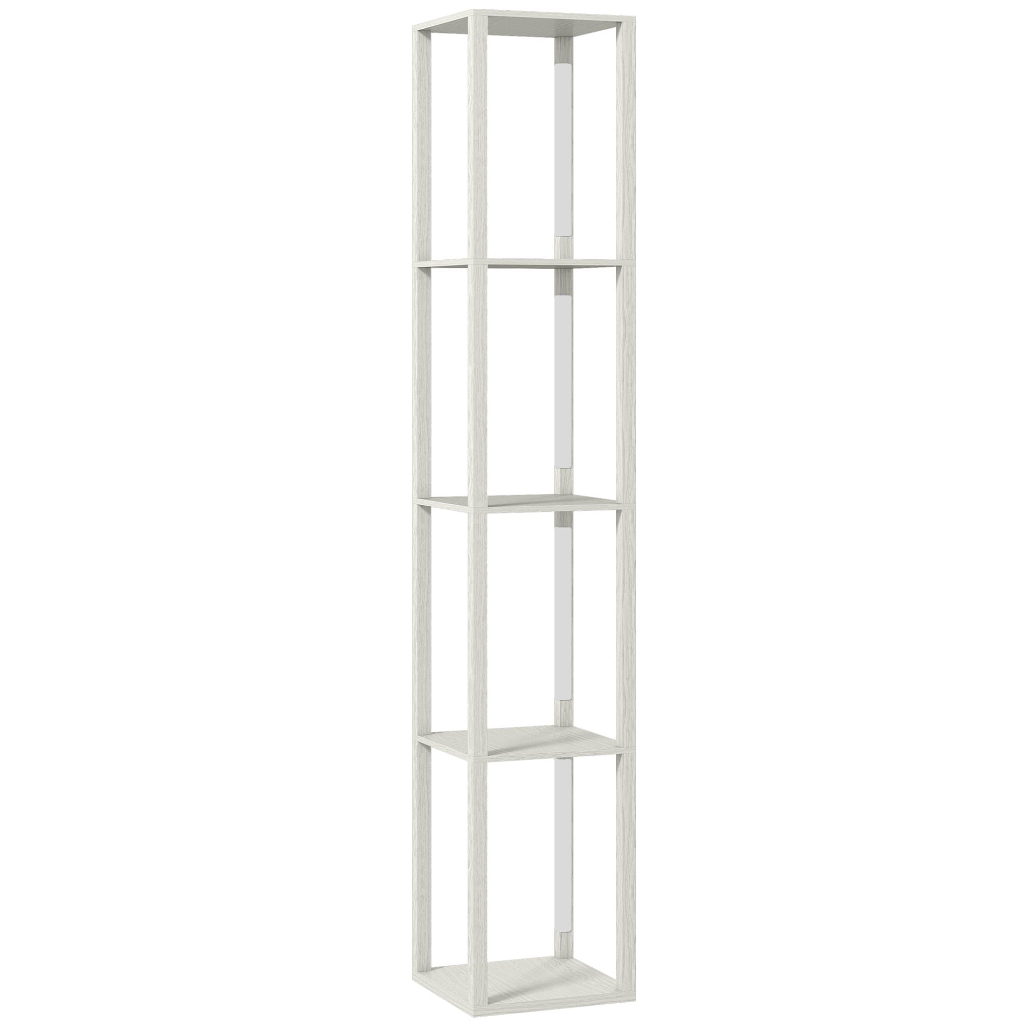 HOMCOM Floor Lamp with Shelves and 3 Brightness Levels - Oak
