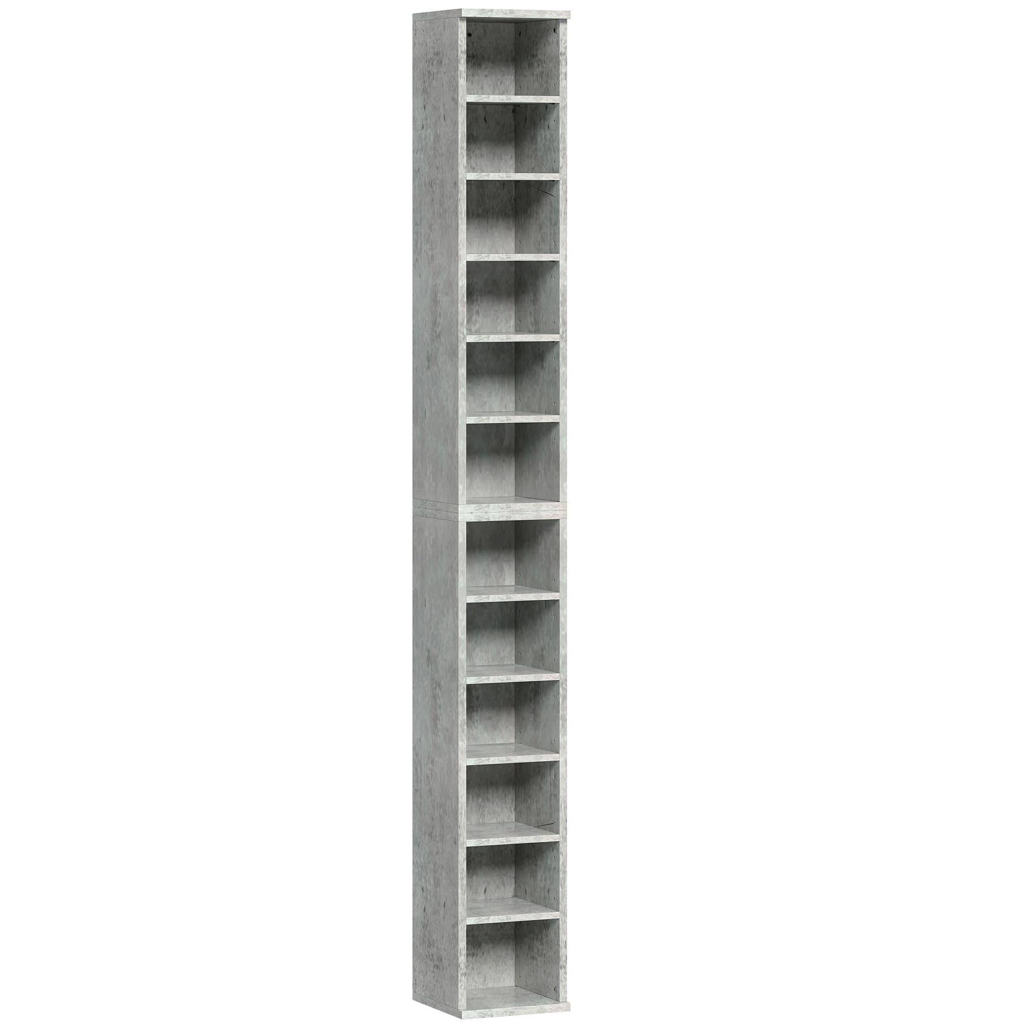 HOMCOM Set of Two 102 CD Storage Units - Cement Grey | Aosom UK