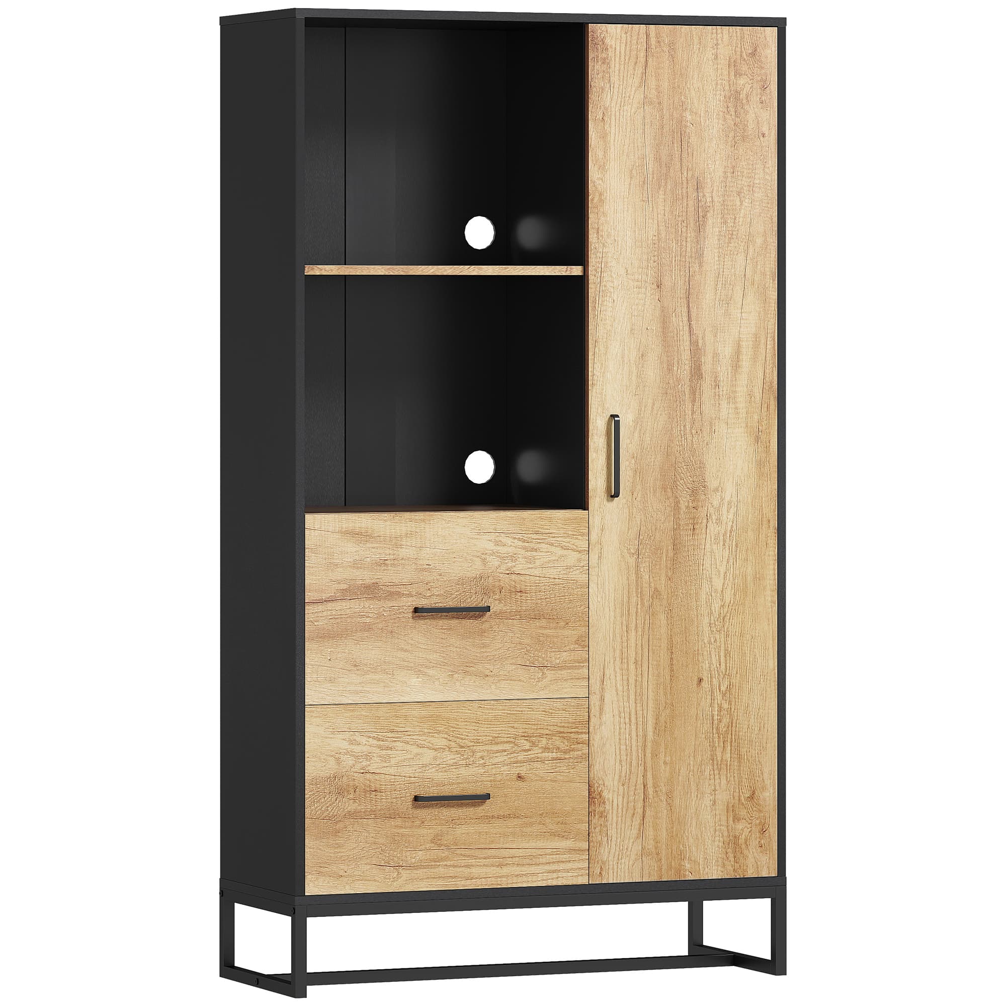 HOMCOM Tall Kitchen Cupboard, Freestanding Kitchen Pantry Cabinet with Adjustable Shelves, Drawers and Soft Close Door, 160cm