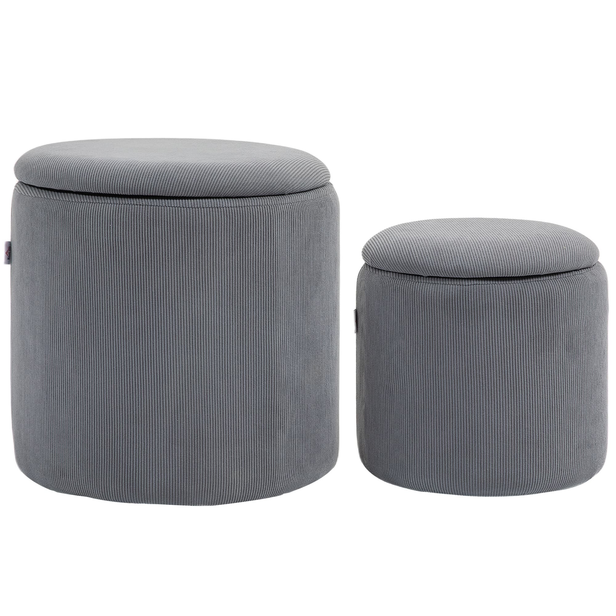 HOMCOM Modern Storage Ottoman with Removable Lid - Light Grey | Aosom UK