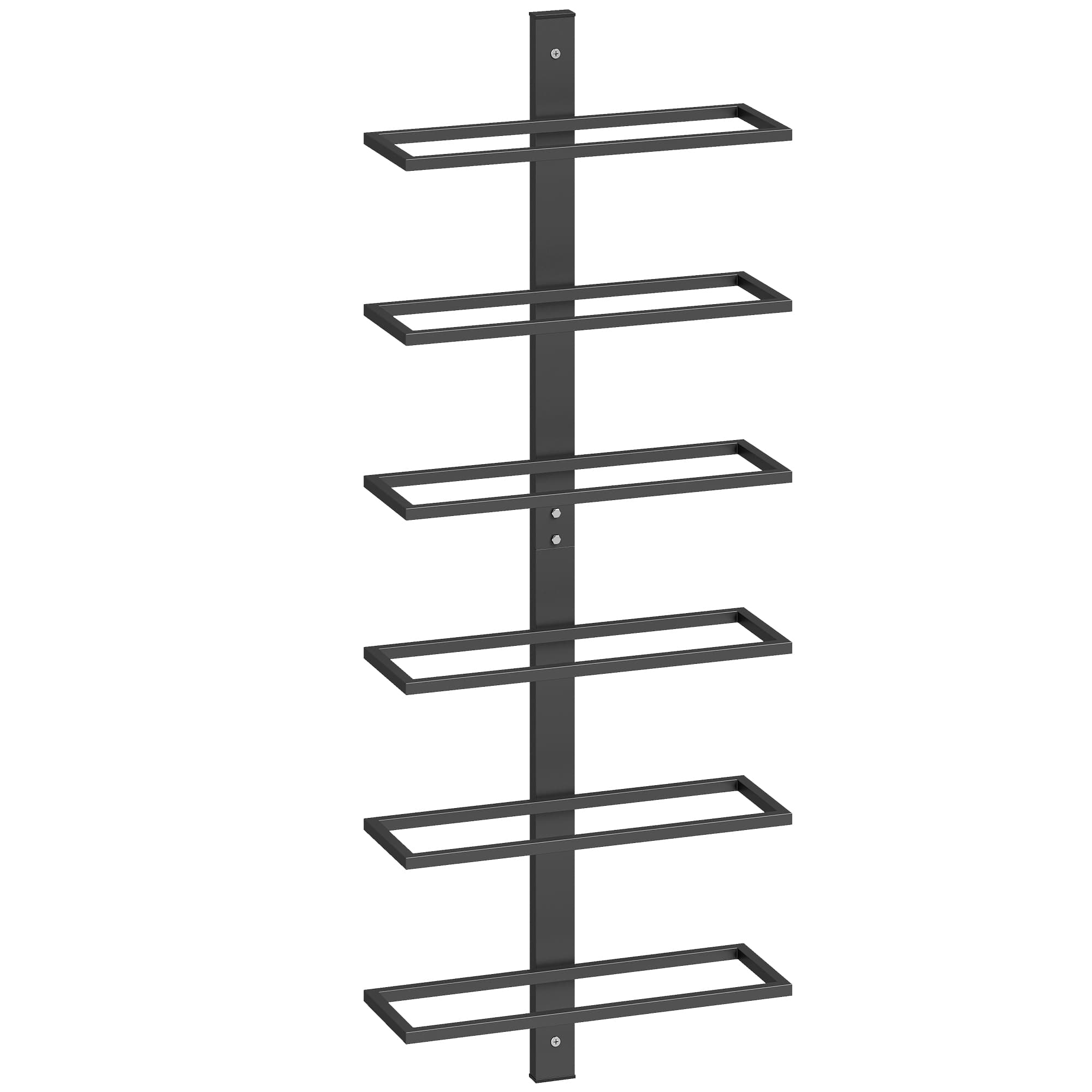 HOMCOM Wall Mounted Wine Rack, 8 Tier Metal Wine Display Rack, Storage Holder for Kitchen, Black thumbnail 2