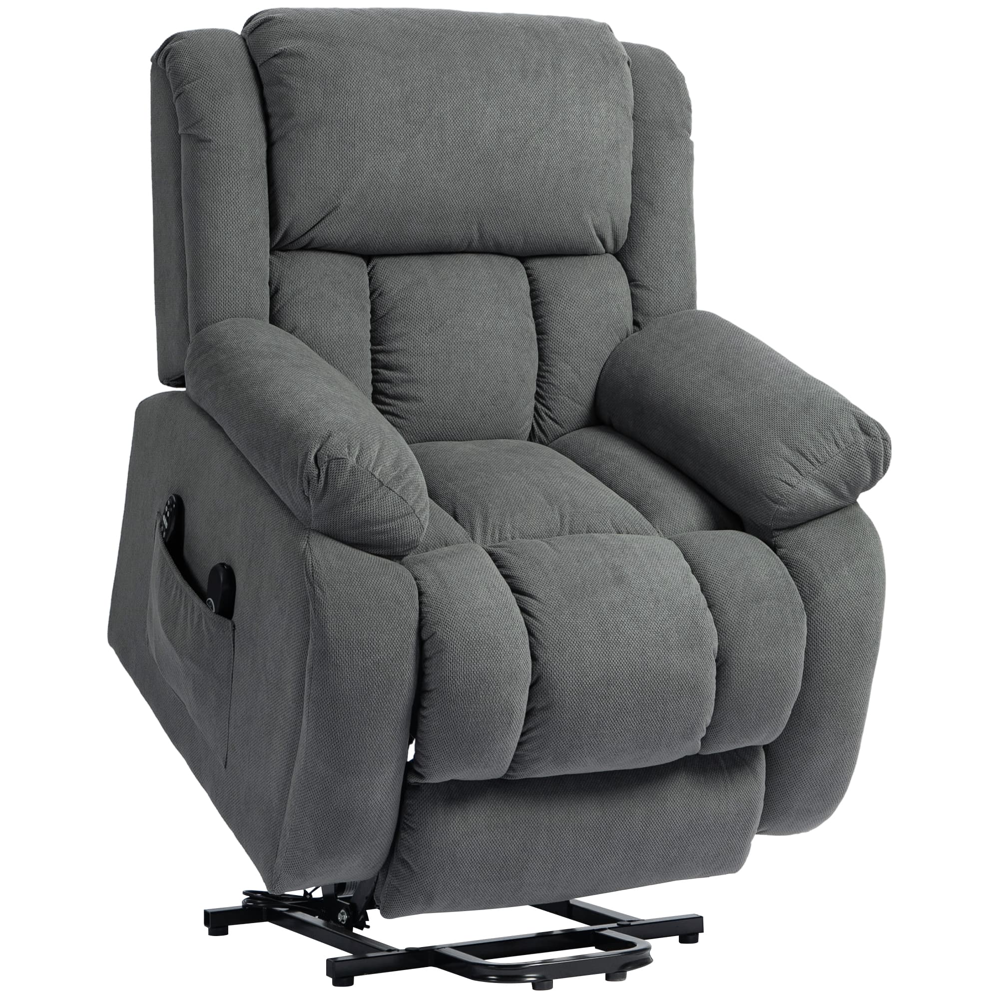HOMCOM Recliner Armchair Lift Chair, Electric Recliner Chair with Vibration Massage and Heat, Wide Seat, USB Port, Grey