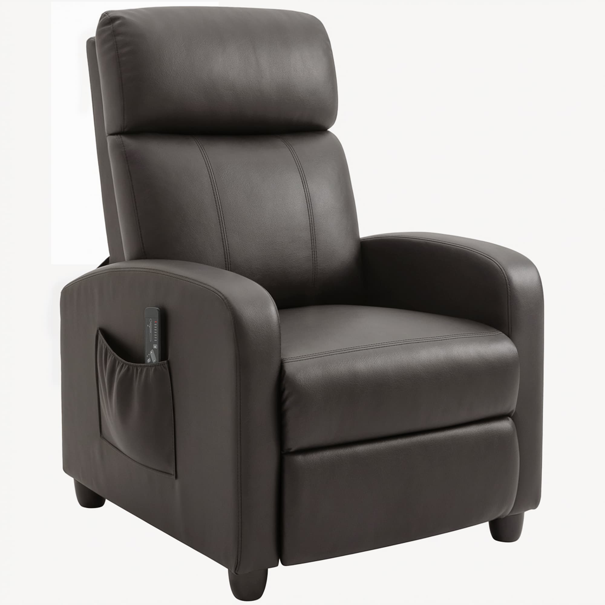 HOMCOM Recliner Sofa Chair PU Leather Massage Armcair w/ Footrest and Remote Control for Living Room, Bedroom, Home Theater, Brown